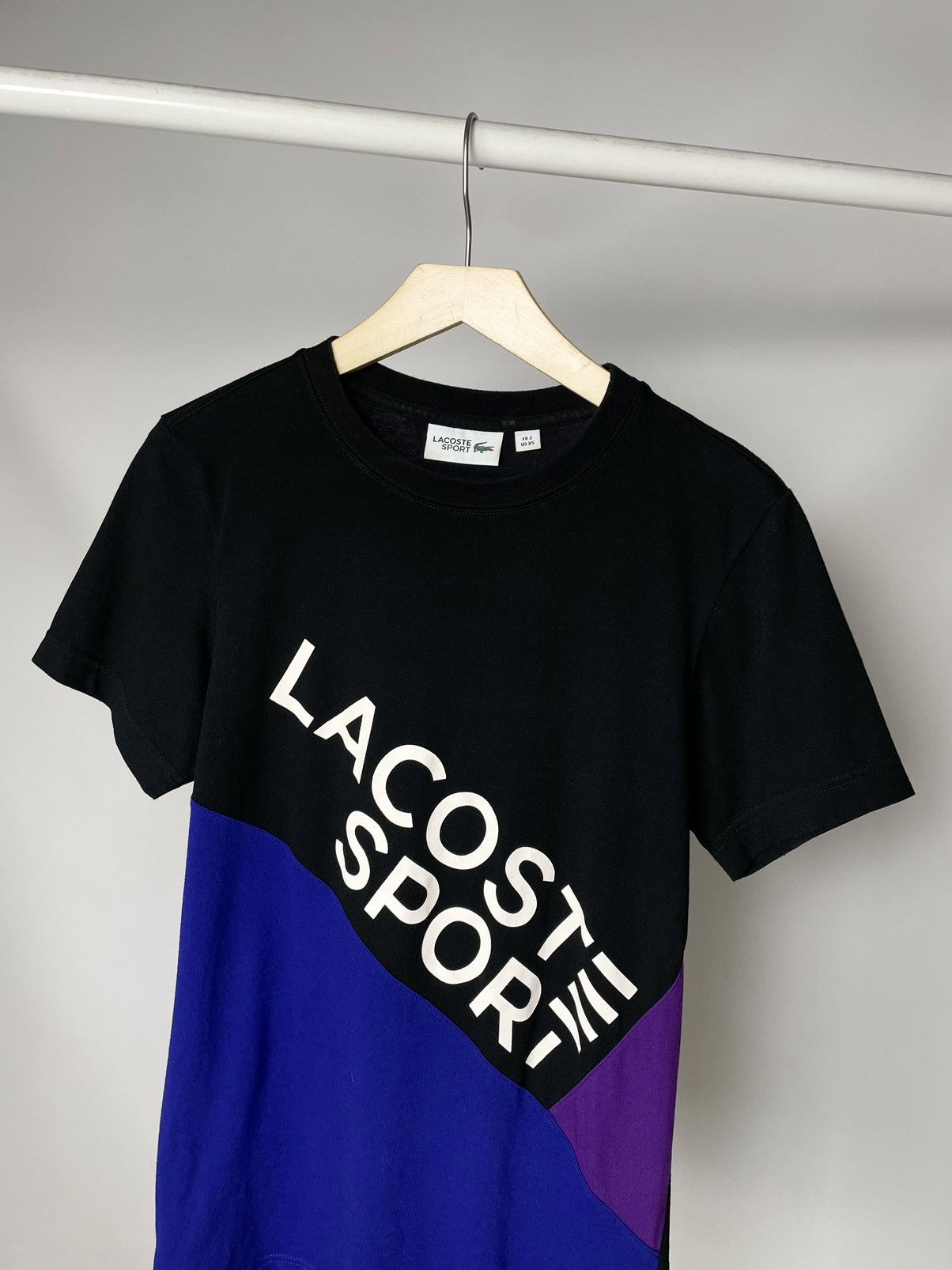 Lacoste Lacoste Sport 🎆 Size XS Big Logo Black Golf tee ; t shirt Size US XS / EU 42 / 0 - 2 Thumbnail