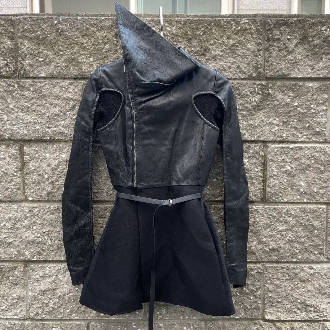 Rick Owens Rick Owens 2010 Leather Dress Jacket Size XS / US 0-2 / IT 36-38 - 1 Thumbnail
