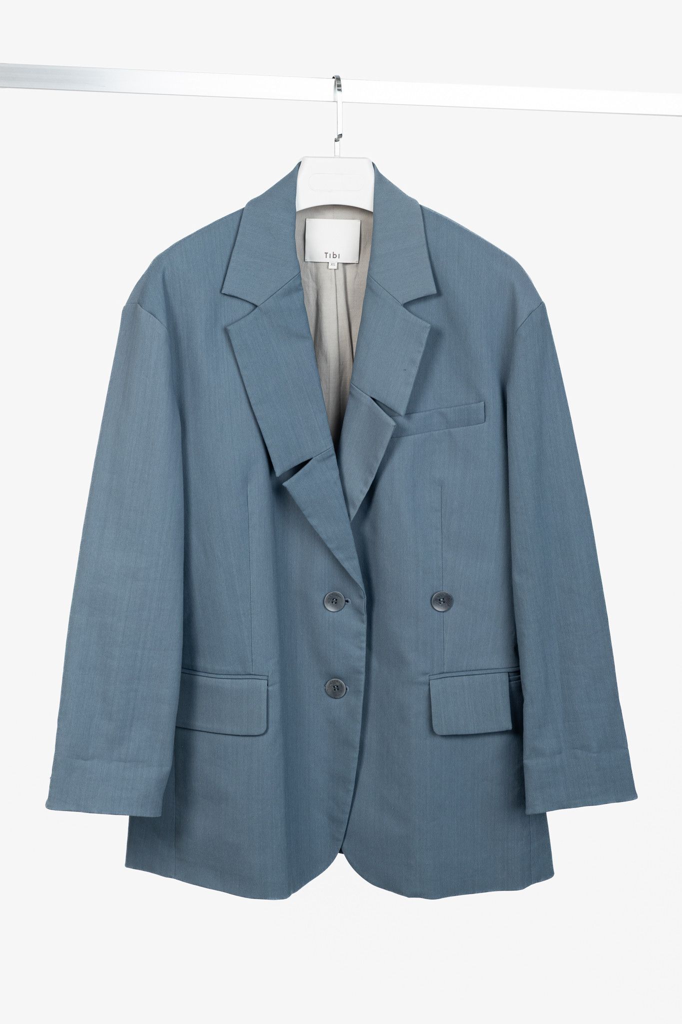 Tibi Tibi Liam Blue Grey Fluid Suiting Oversized Blazer Size XS / US 0-2 / IT 36-38 - 1 Thumbnail