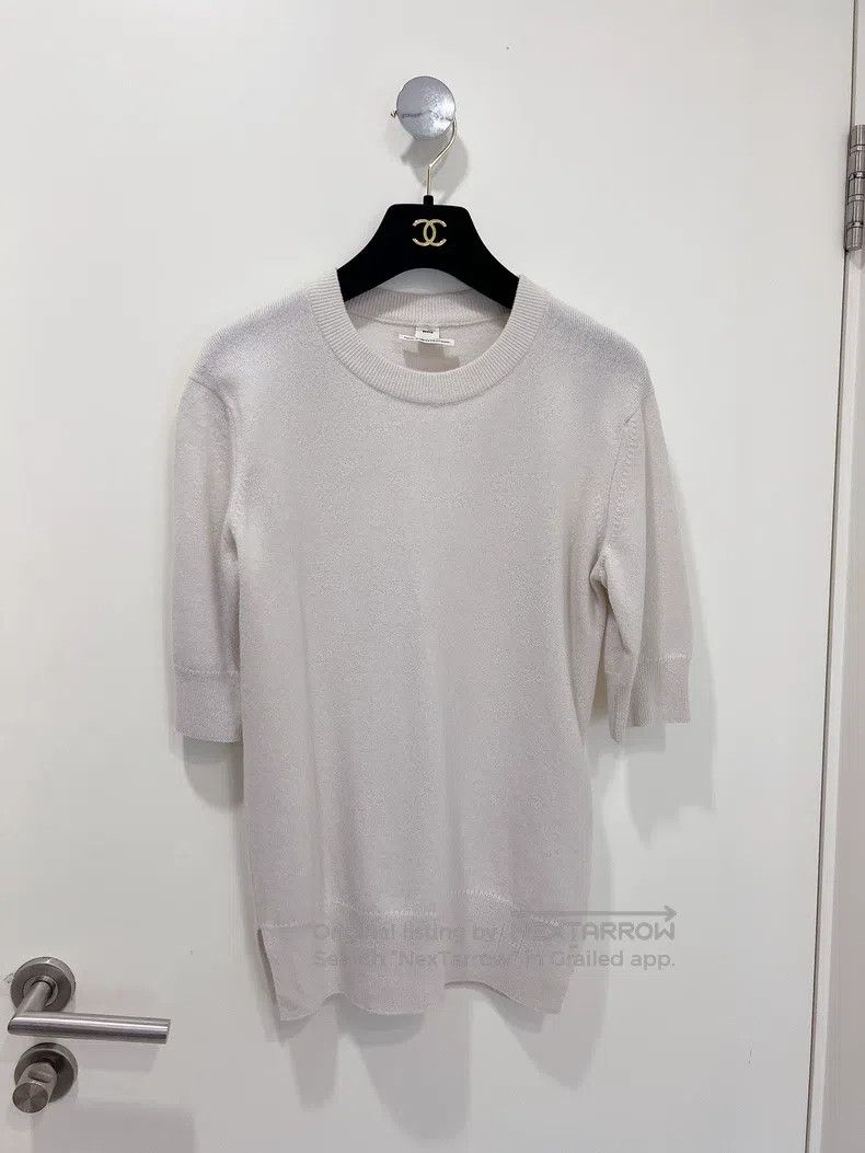 Hermes Hermes White Cashmere Short Sleeve T-Shirt Size XS / US 0-2 / IT 36-38 - 1 Thumbnail