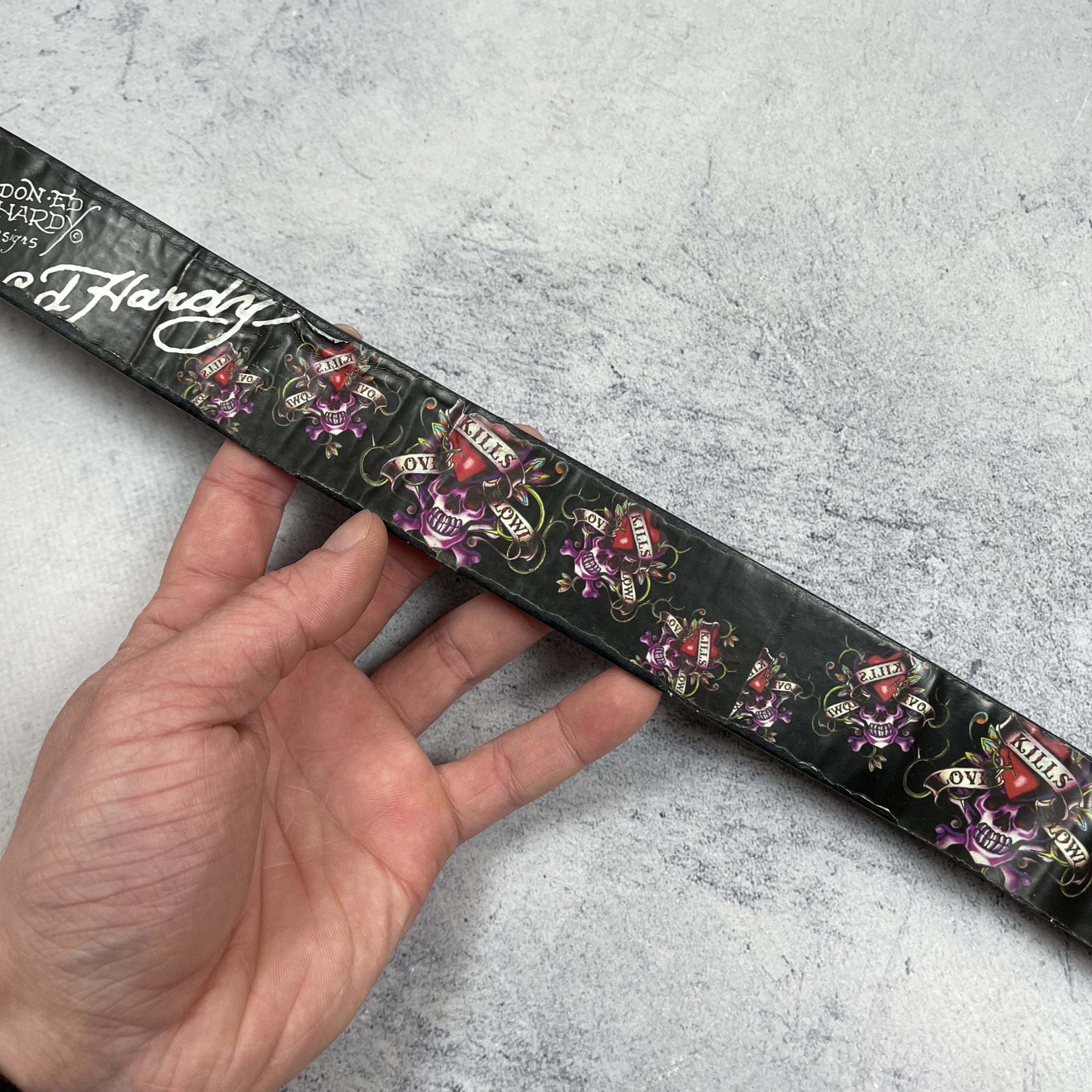 Ed Hardy Vintage Ed Hardy Y2K Skulls Tattoo belt 2000’s Size ONE SIZE - 5 Thumbnail