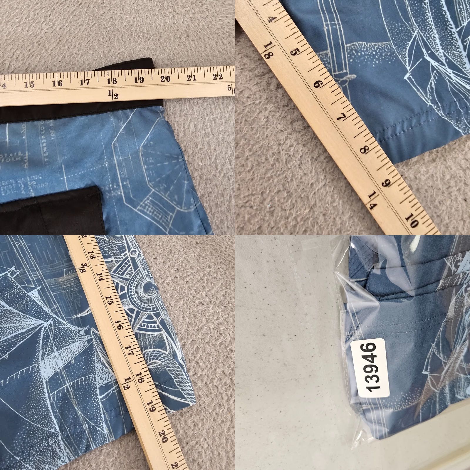 Vintage Psycho Tuna Board Shorts Mens 38 Swim Trunks Blue 100% Polyester Quick Dry Pockets Drawstring Lightweight Surfing Bottoms Mens Size US 38 / EU 54 - 8 Thumbnail
