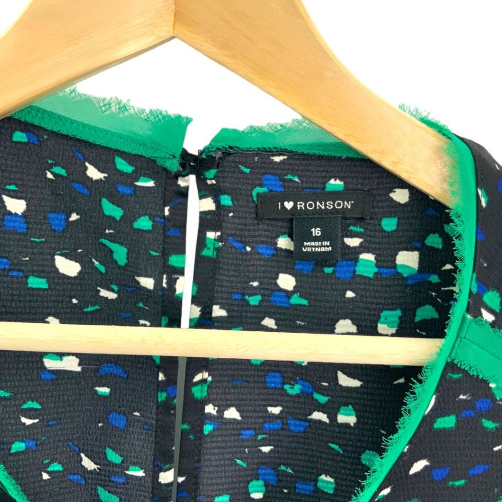 Other I Heart Ronson Black Green Printed Dress w/ Pockets Size 16 Size XXL / US 16-18 / IT 52-54 - 4 Thumbnail