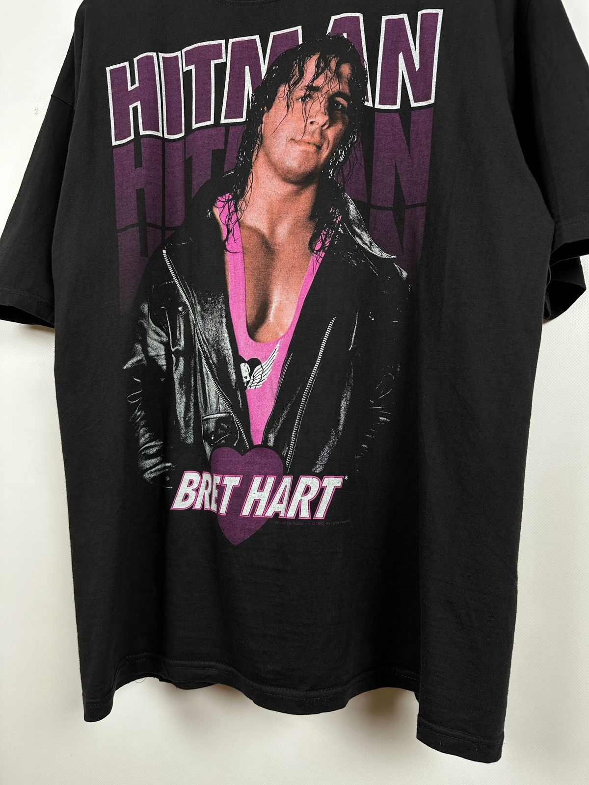 Vintage 1993 Vintage Bret Hart Hitman WWE T-Shirt Size US L / EU 52-54 / 3 - 8 Thumbnail