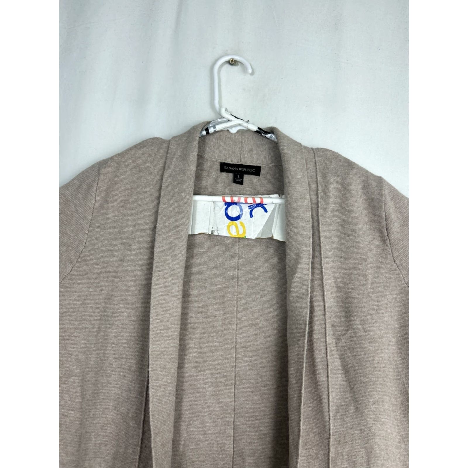 Banana Republic Banana Republic Cardigan Womens Small Open Duster Light Taupe Brown Nylon Polyester Viscose Long Sleeve sweaters Size S / US 4 / IT 40 - 4 Thumbnail