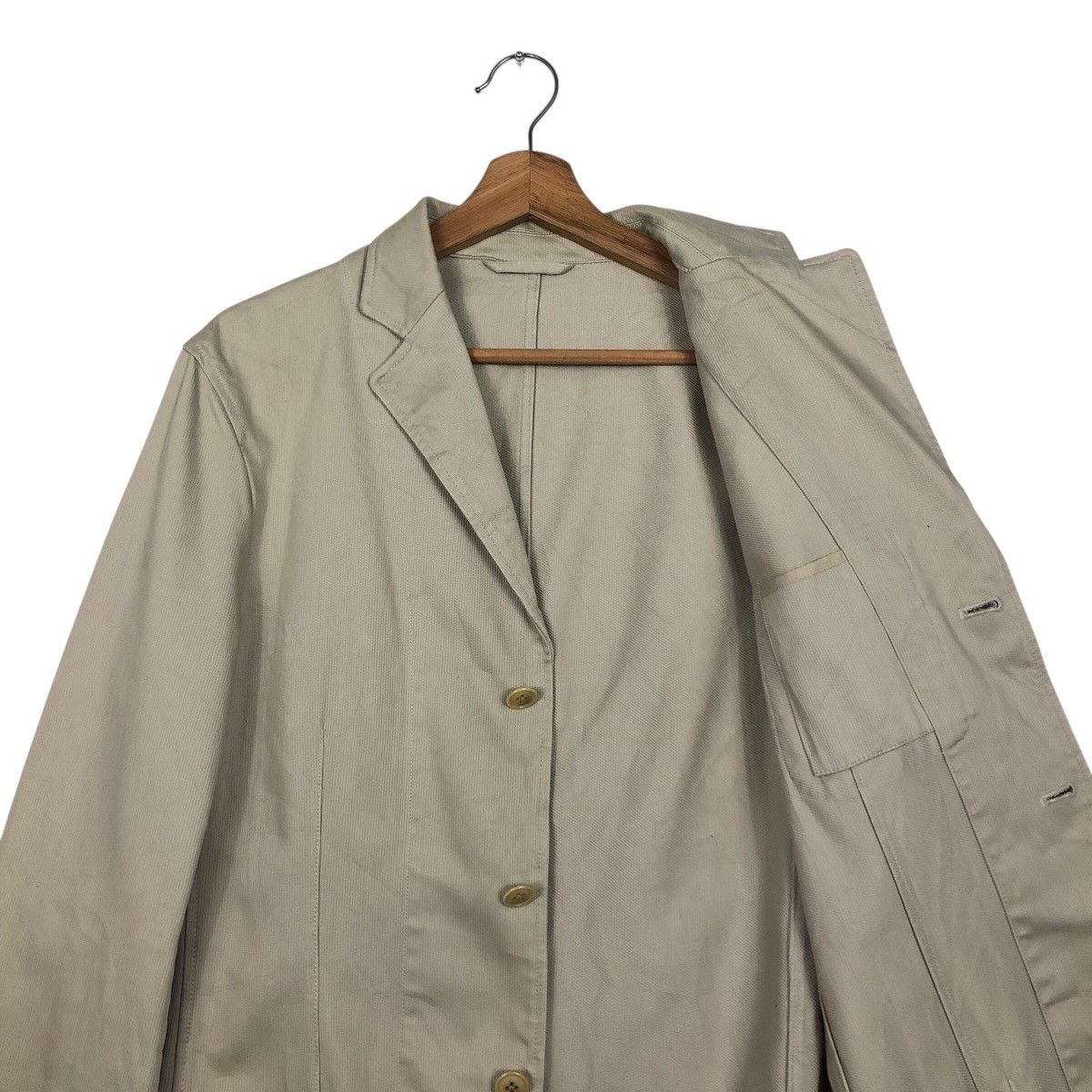 Japanese Brand CK Beige Cotton Twill Blazer / Work Jacket — L Issey Miyake Size US L / EU 52-54 / 3 - 13 Thumbnail