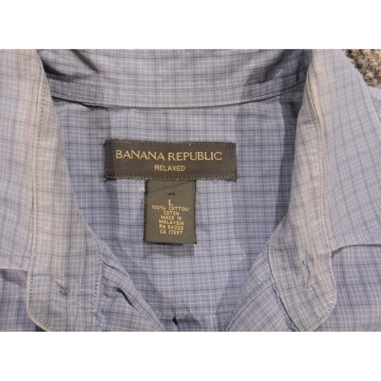 Banana Republic Banana Republic Shirt L Blue Plaid Long Sleeve Button-Up Collared Casual Button-Down Mens Regular Cotton Knit Pocketed Relaxed Vintage No Size US L / EU 52-54 / 3 - 4 Thumbnail