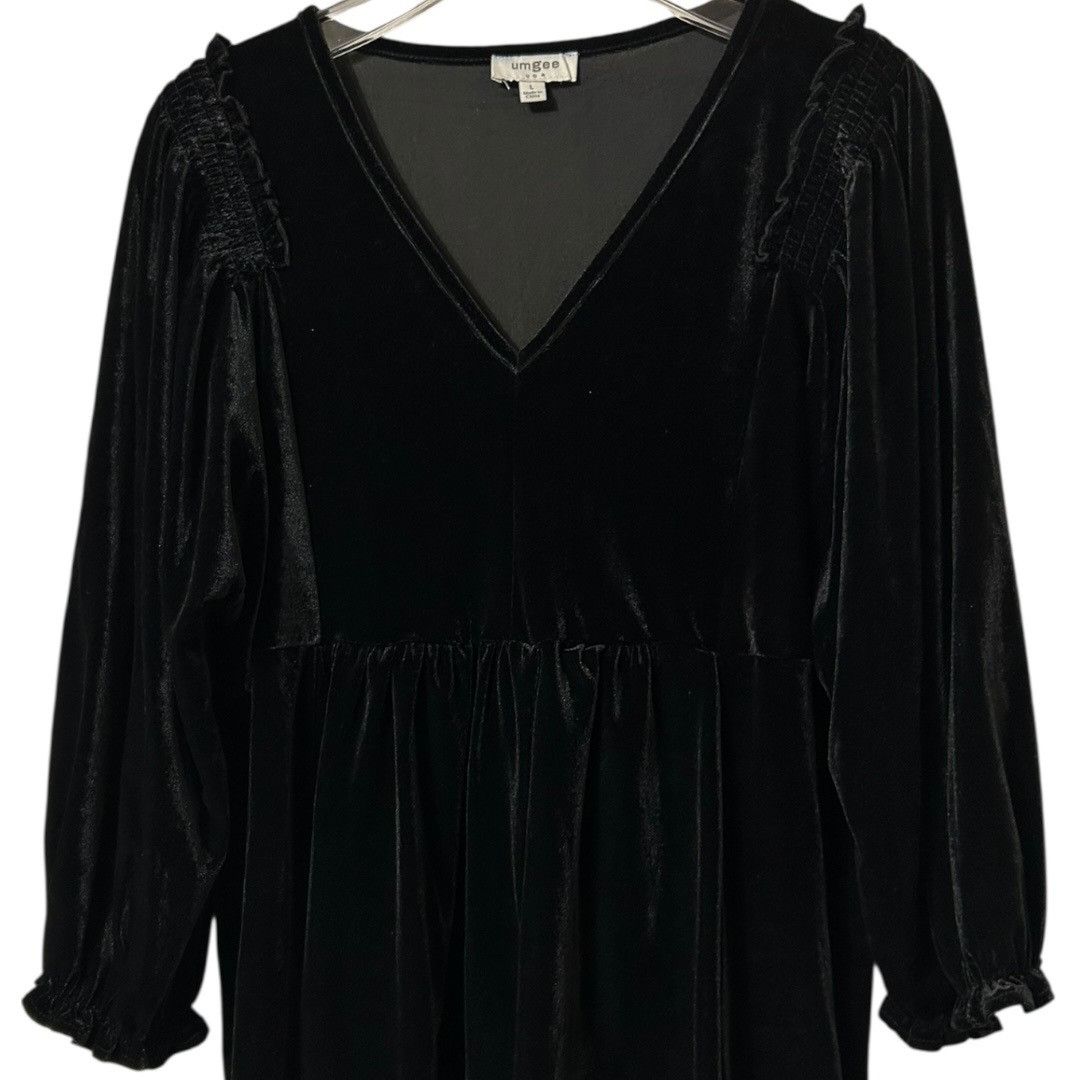 Other Umgee Black Velvet Baby Doll Dress Tunic Top - Women's Size Size L / US 10 / IT 46 - 3 Thumbnail