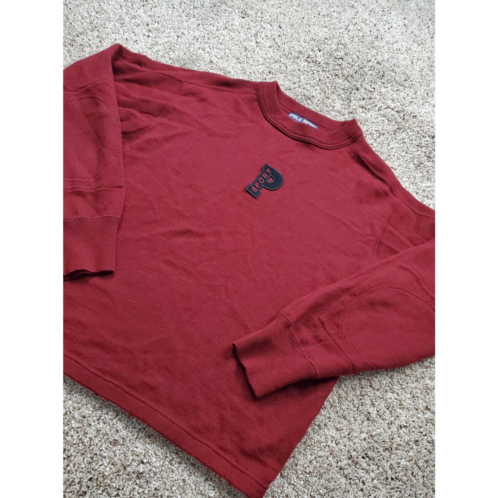 Polo Ralph Lauren VINTAGE Polo Ralph Lauren Sweater Shirt Mens Small Red Wool Knit 90s Polo Sport Embroidered Logo Classic Pullover Crew Neck Size US S / EU 44-46 / 1 - 2 Thumbnail