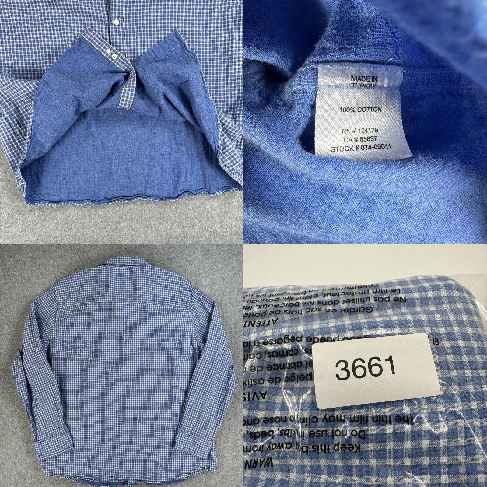 Johnston & Murphy Johnston & Murphy Shirt Button-Up Mens 2XL Blue Plaid Shirt Button Up Check Cotton Long Sleeve Men Size US XXL / EU 58 / 5 - 8 Thumbnail