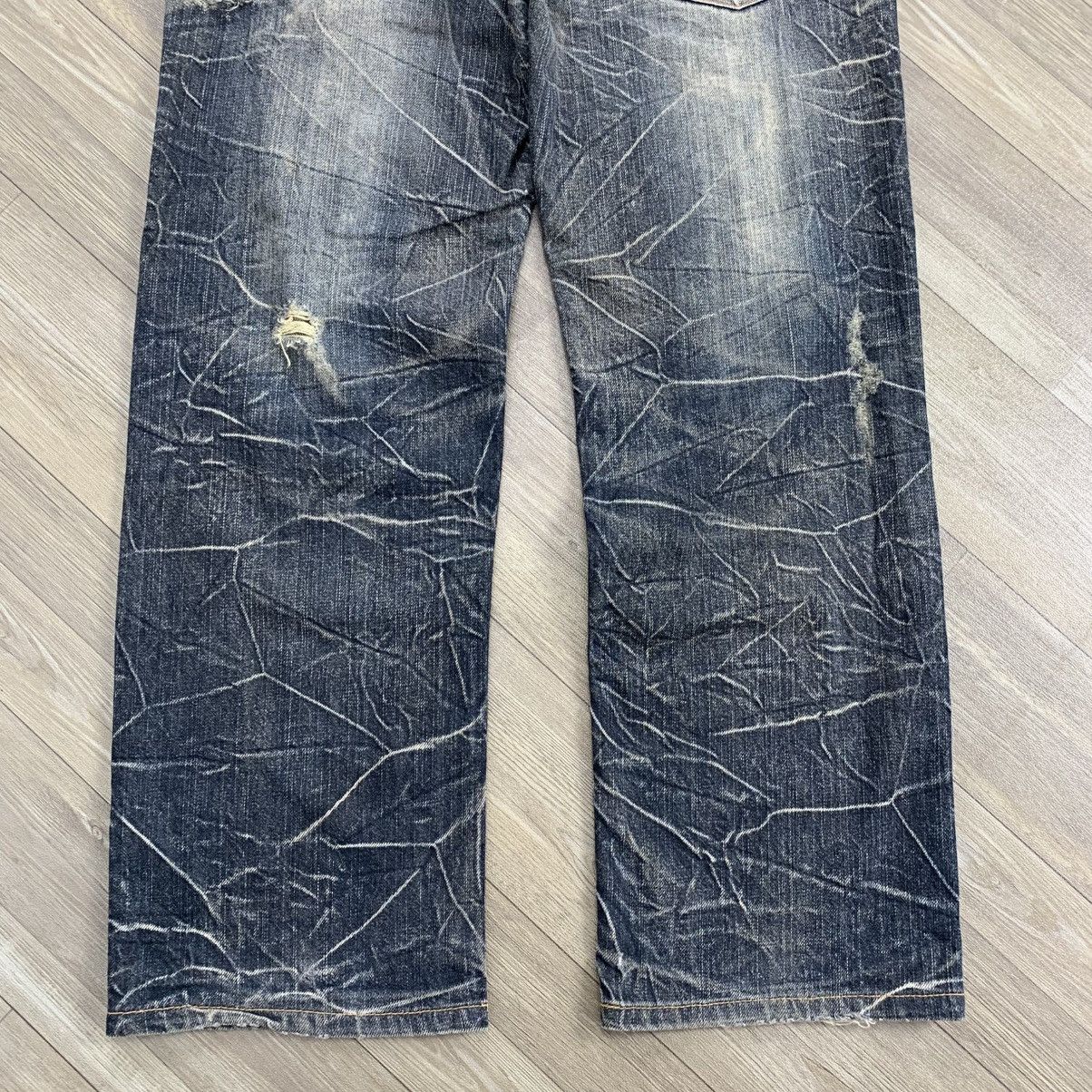 Japanese Brand × Le Grande Bleu (L.G.B.) LGB Style💥Nylaus Double Waist Distressed Denim Pants Size US 32 / EU 48 - 14 Thumbnail