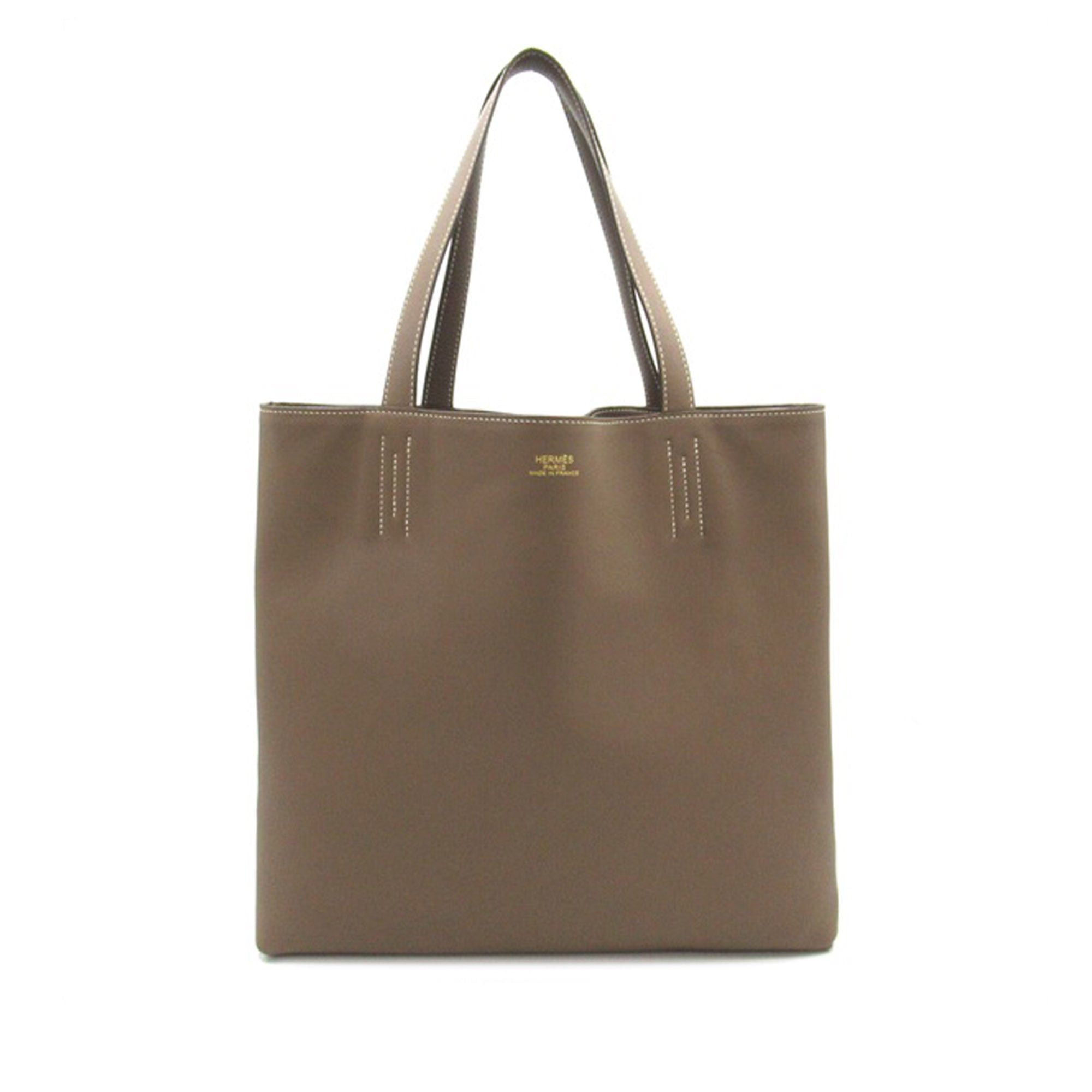 image of Hermes Double Sens 45 Tote Bag in Grey, Women's