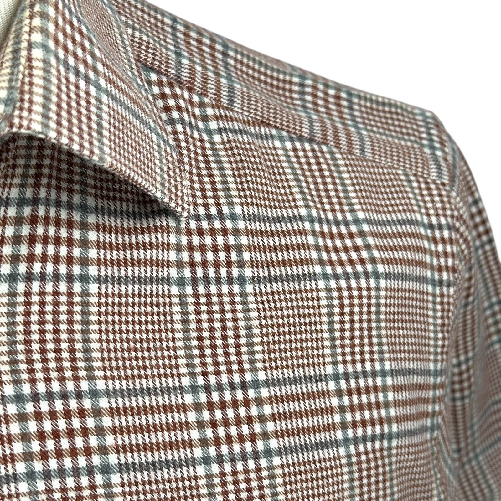 Suitsupply Suitsupply Dress Shirt Mens 15 3/4 Reddish Brown Check Size US M / EU 48-50 / 2 - 3 Thumbnail