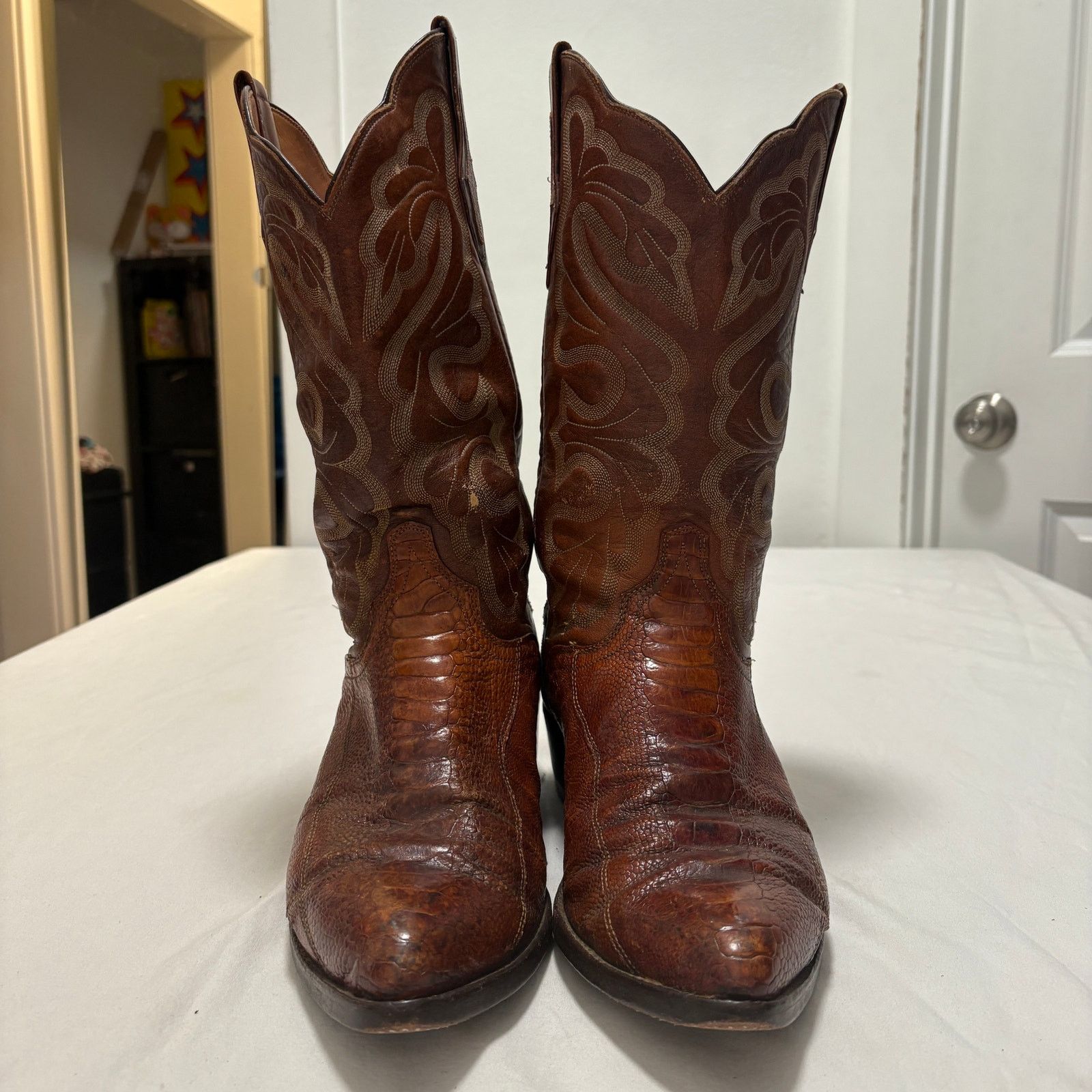 Other VTG El Dorado's Handmade Ostrich Leg Western Cowboy Boots Size US 11 / EU 44 - 2 Thumbnail