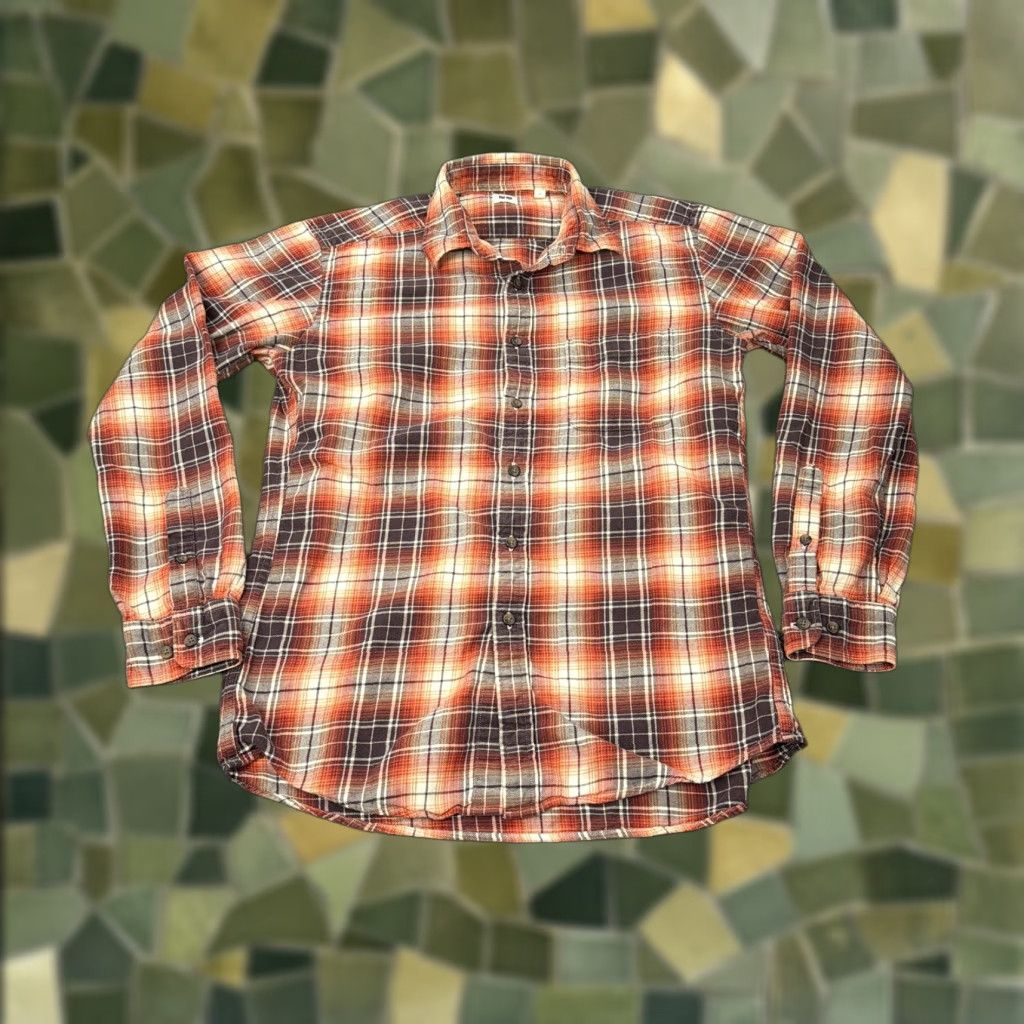 Uniqlo Uniqlo Shirt Mens Medium Orange Plaid Flannel Long Sleeve Button Down Casual Size US M / EU 48-50 / 2 - 1 Thumbnail