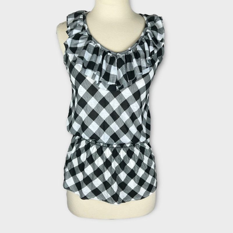 Vintage Pretty Good | Gingham Racerback Top | Size Small Size S / US 4 / IT 40 - 3 Thumbnail