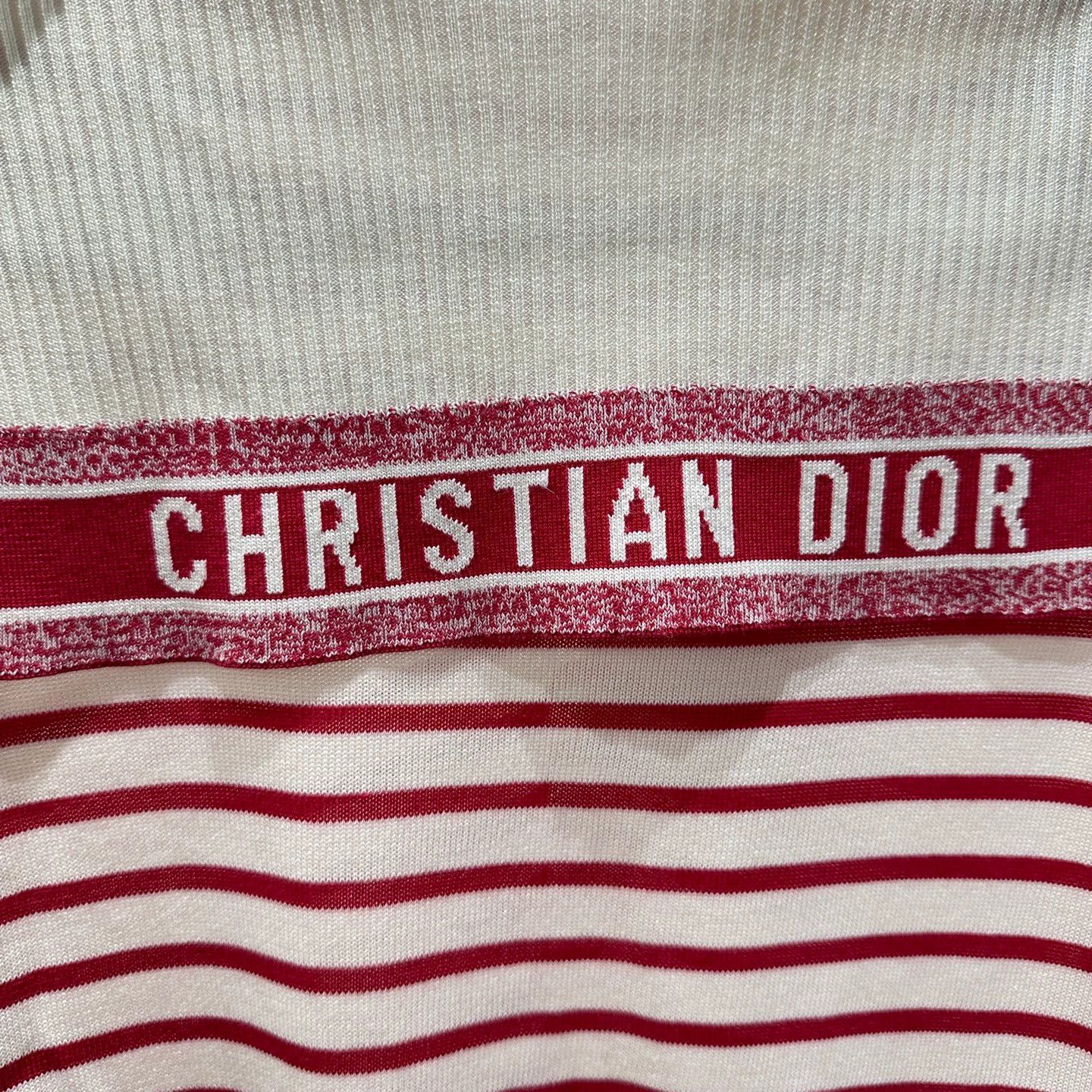 Christian Dior Monsieur Dior logo stripe knit sweater navy collar 34 silk Size XS / US 0-2 / IT 36-38 - 6 Thumbnail