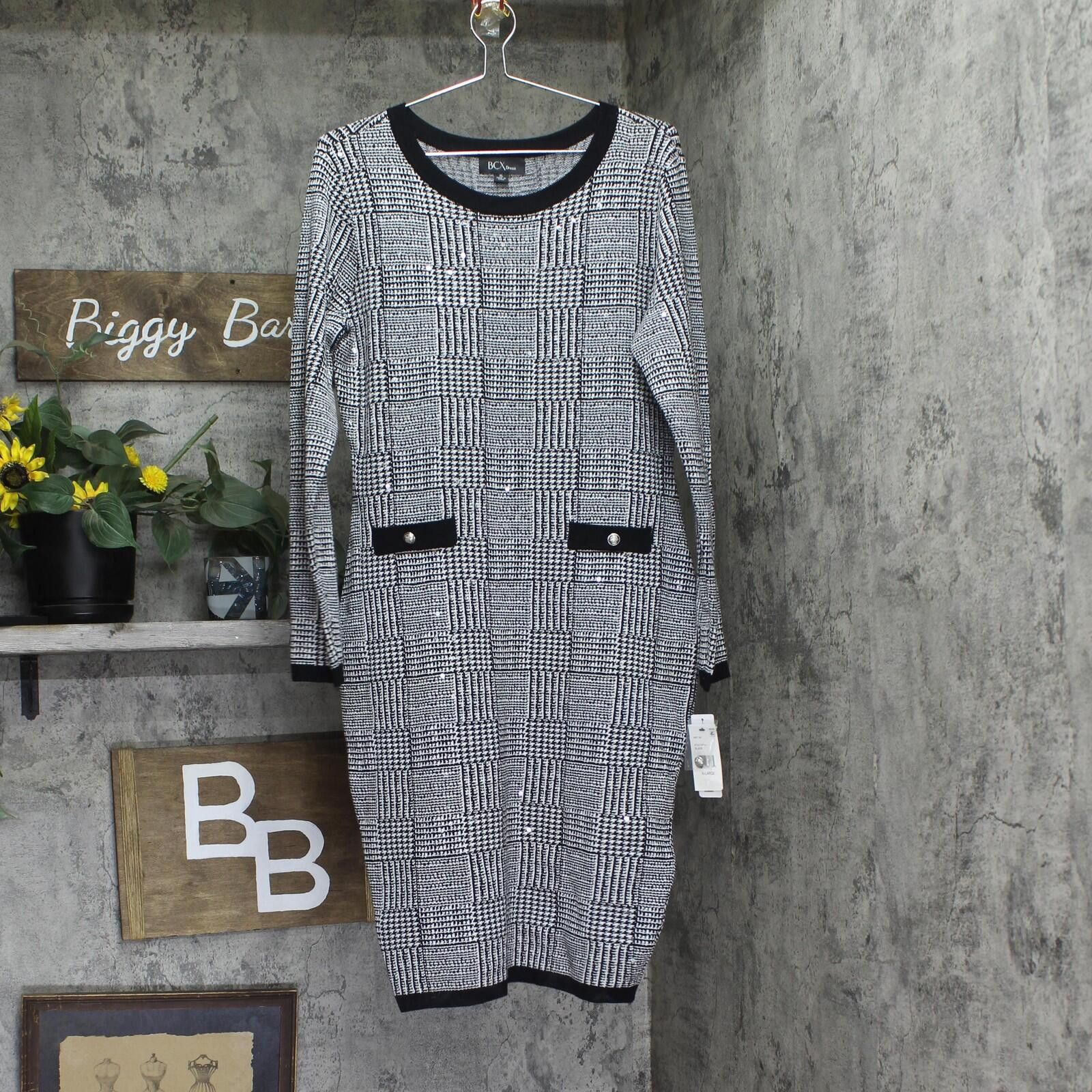 Other Nwt Bcx Round-neck Bodycon Dress 1103894 Black Multi Xl Size XL / US 12-14 / IT 48-50 - 1 Thumbnail