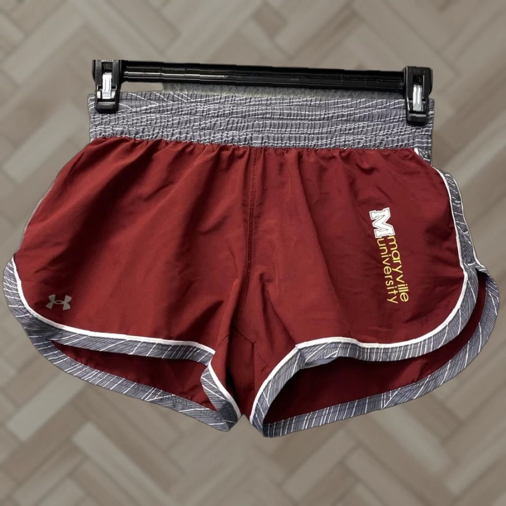 Under Armour Under Armour Women Shorts Maroon High Rise Athletic Size S Maryville 116-12 / 2.0 in. Inseam 13 in Waist Size 28" / US 6 / IT 42 - 1 Thumbnail