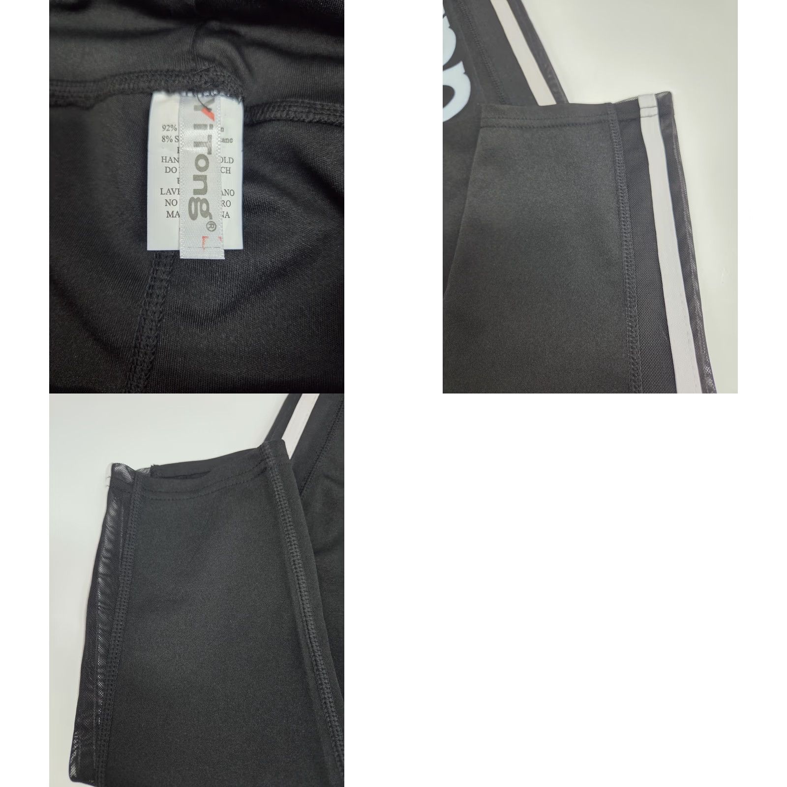 Adidas ADIDAS Leggings Womens 4 Way Stretch Striped Black S Slim Tapered Side Stripe Pull On Size 28" / US 6 / IT 42 - 8 Thumbnail