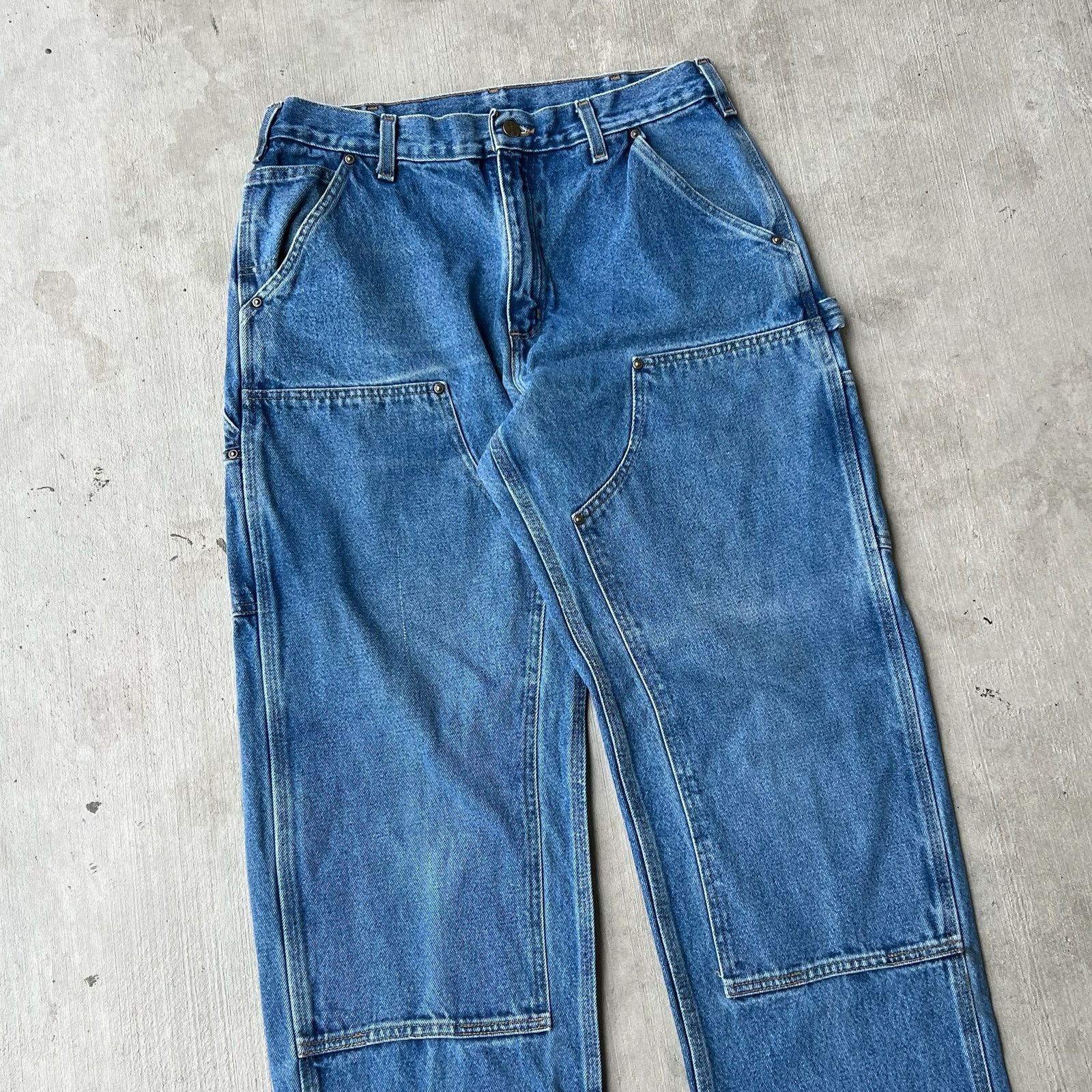 Carhartt × Vintage Carhartt denim blue jean double knee work carpenter pants Size US 32 / EU 48 - 2 Thumbnail