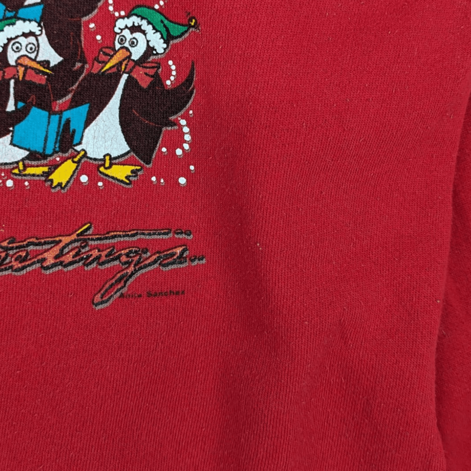 Hanes 1991 HANES Christmas Tree Penguin Season Greeting Jumper Size L / US 10 / IT 46 - 7 Thumbnail