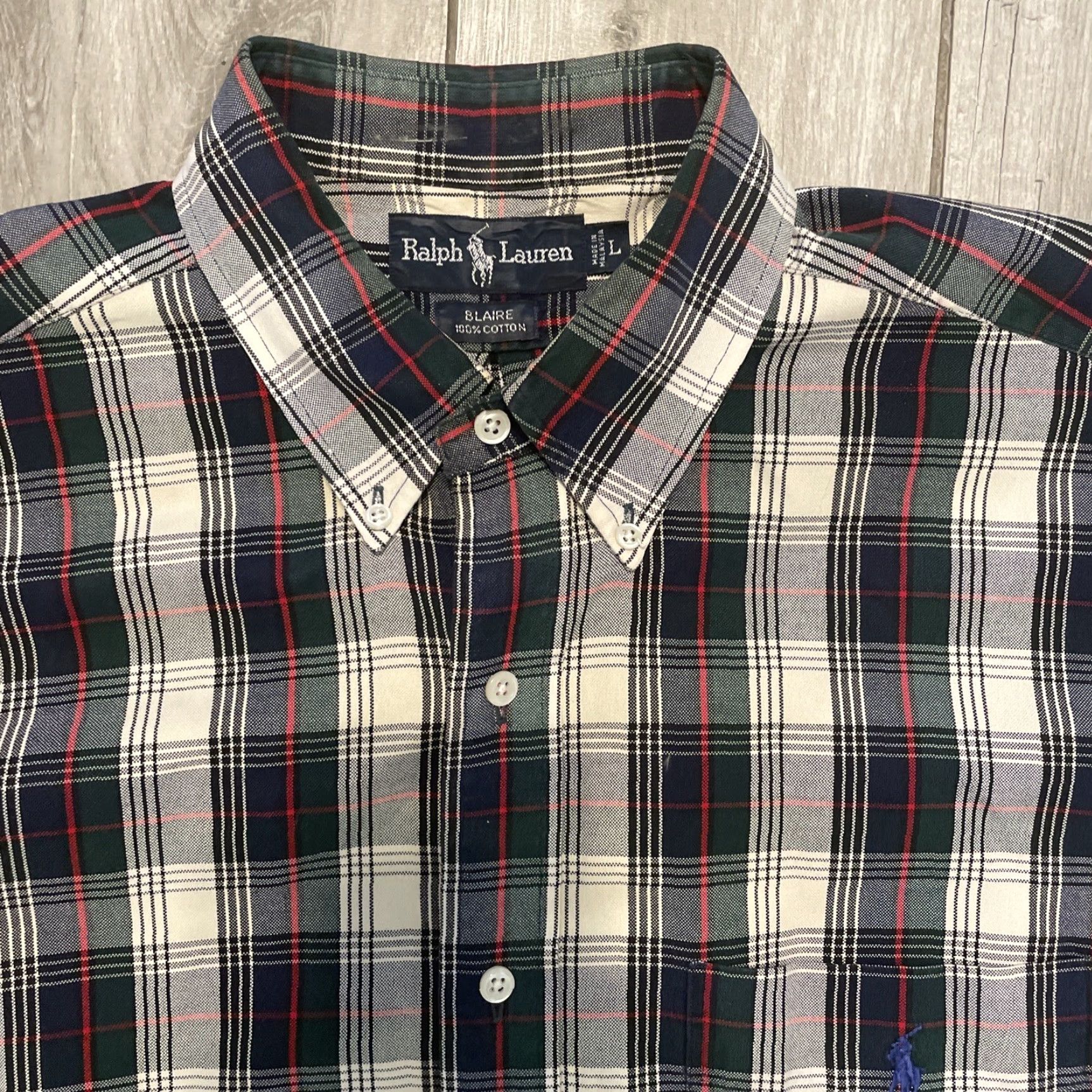 Ralph Lauren VINTAGE Ralph Lauren Blaire Shirt Mens L Red Green Blue Plaid Long Sleeve Button-Up Size US L / EU 52-54 / 3 - 2 Thumbnail
