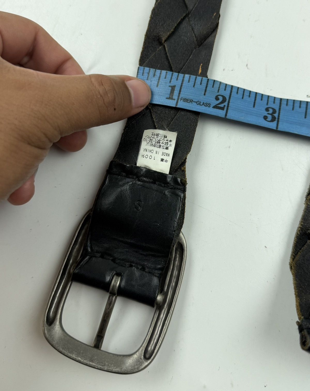 Japanese Brand rare design leather belt tc54 Size 32 - 5 Thumbnail