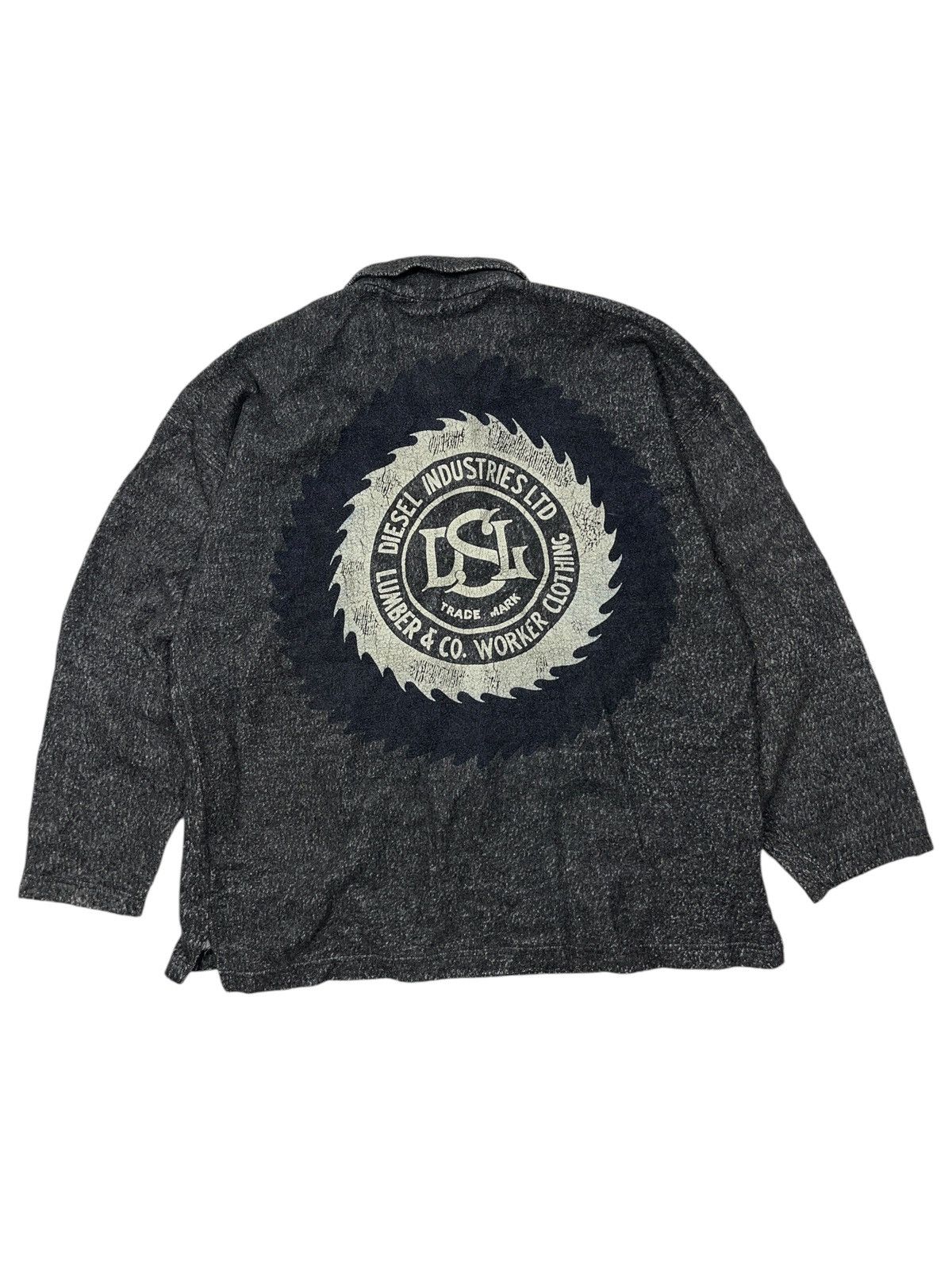 Diesel × Vintage Vintage 90s Diesel Big Logo Lumber & Co. Worker Sweatshirt Size US XL / EU 56 / 4 - 2 Thumbnail