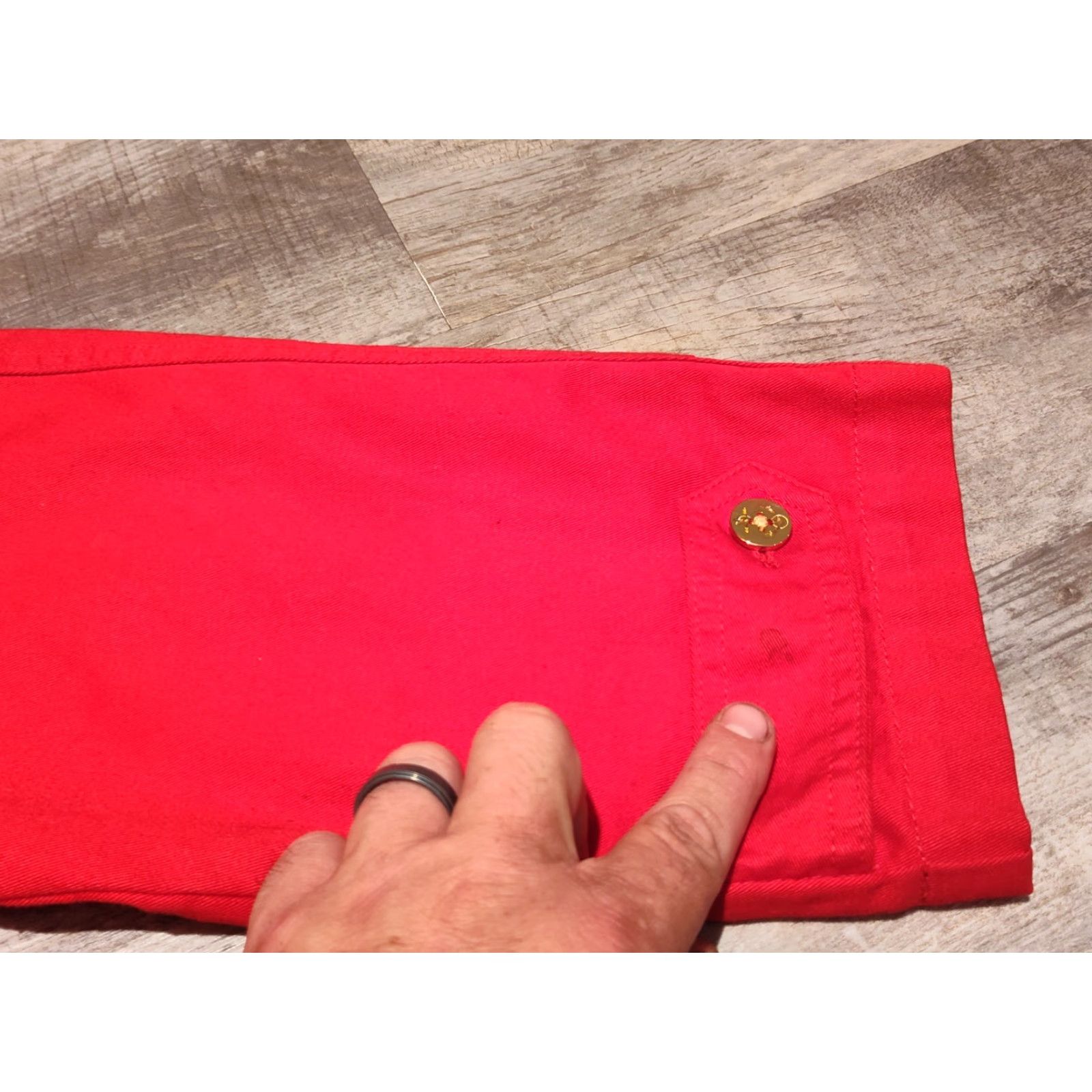 Ralph Lauren VINTAGE Lauren Ralph Lauren Women’s Jacket Short Denim Red Nautical Anchor Gold Buttons Size L Size L / US 10 / IT 46 - 6 Thumbnail