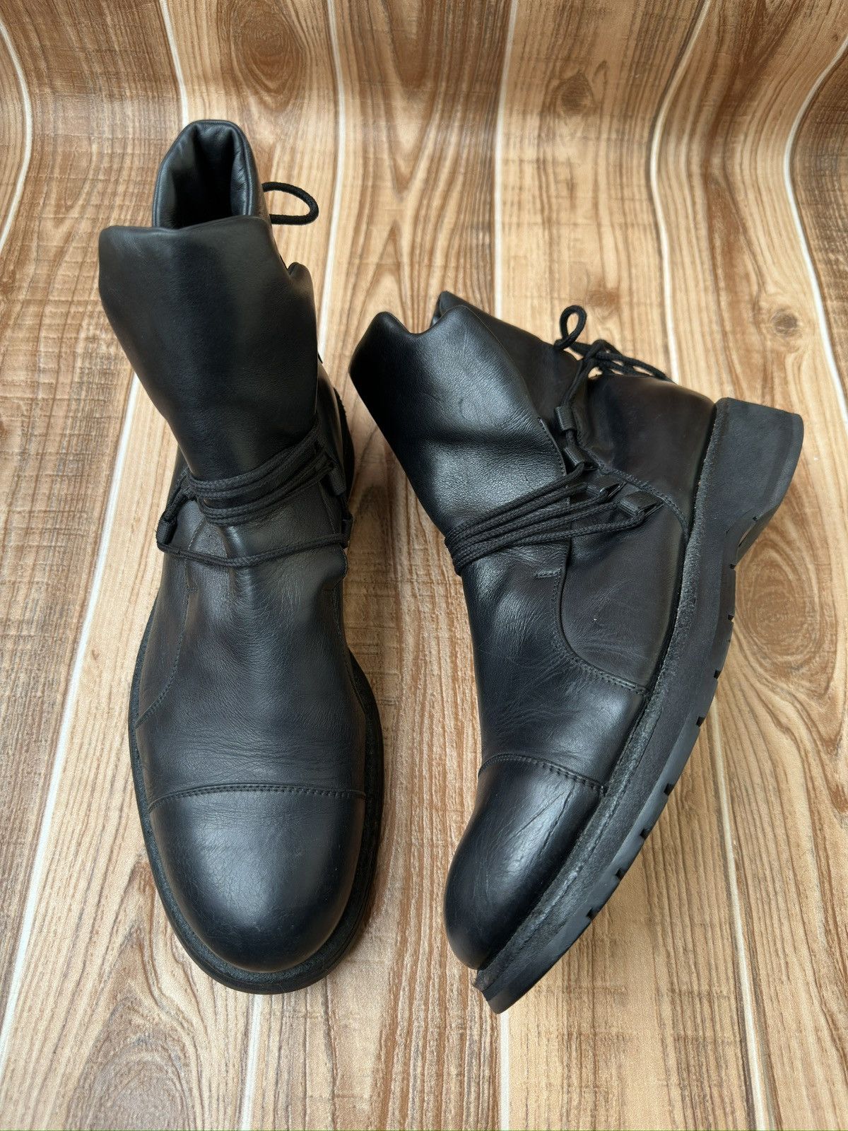 Emporio Armani Empirio Armani Leather Biker Lace Up Boots Like Rick Owens Size US 10 / EU 43 - 9 Thumbnail