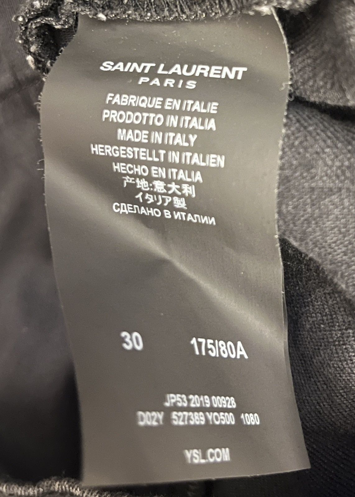 Yves Saint Laurent YSL Black Slim Designer Jeans Size 30" / US 8 / IT 44 - 6 Thumbnail