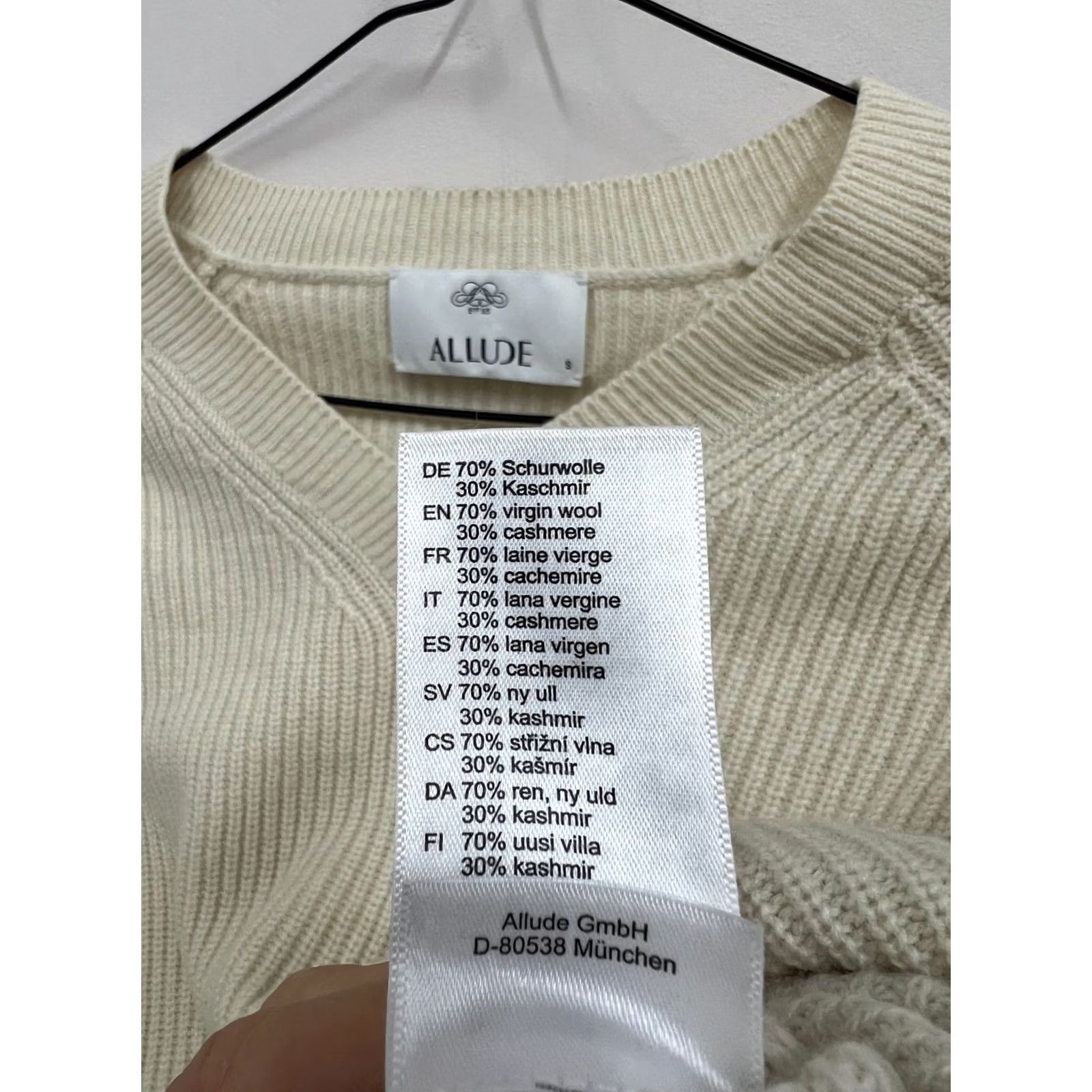 Allude Allude Sweater Wool Cashmere Jumper S Womens Ivory V-Neck Pullover Knit L/XS? Size S / US 4 / IT 40 - 7 Thumbnail