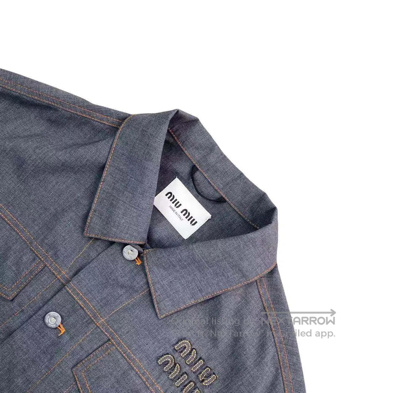 Miu Miu Miu Miu 23SS logo denim jacket| Size XS / US 0-2 / IT 36-38 - 3 Thumbnail