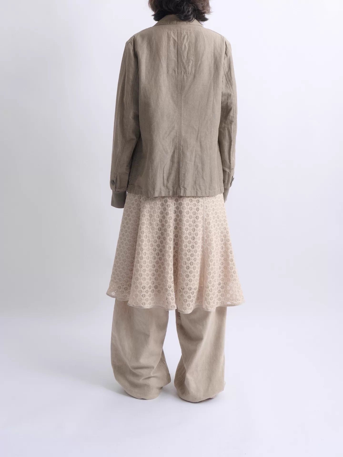 Yves Saint Laurent YSL 2007SS Khaki Cotton-Linen Double-Breasted Jacket Size US M / EU 48-50 / 2 - 4 Thumbnail