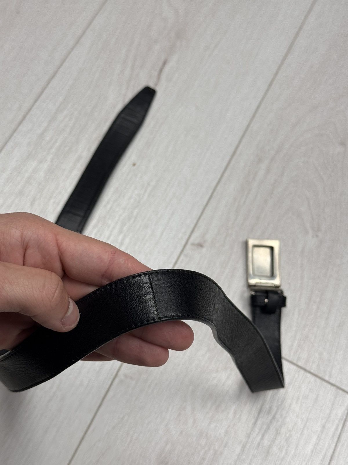 Prada PRADA Belt Black Women's genuine Leather 100cm Size ONE SIZE - 8 Thumbnail