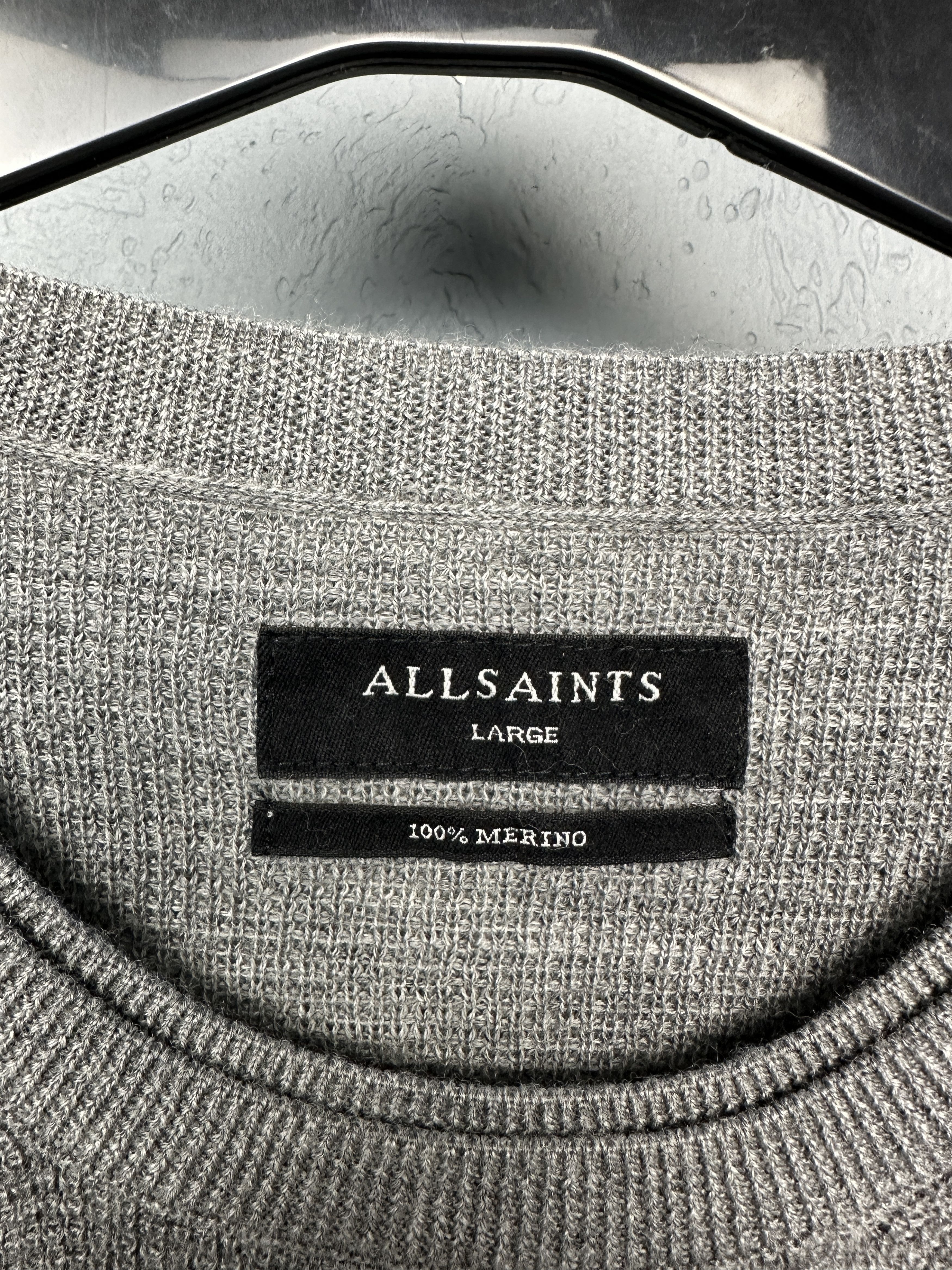 Allsaints AllSaints Mens Ivar Merino Wool Crew Neck Sweater Size US L / EU 52-54 / 3 - 4 Thumbnail