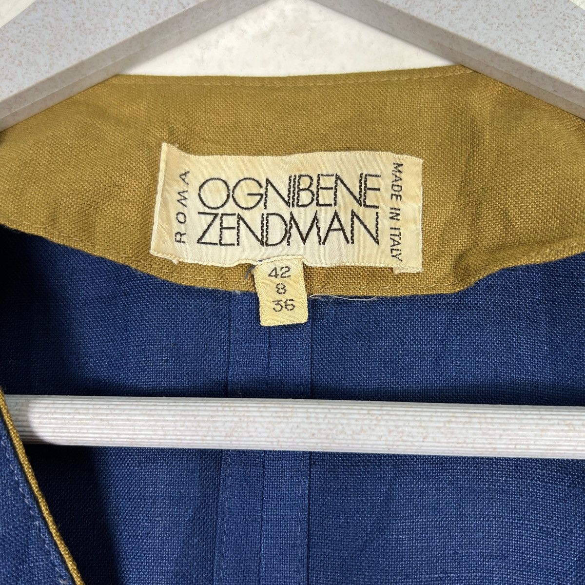 Designer 🔥 VINTAGE OGNIBENE ZENDMEN ROMA LINEN JACKET MADE IN ITALY Size US S / EU 44-46 / 1 - 15 Thumbnail