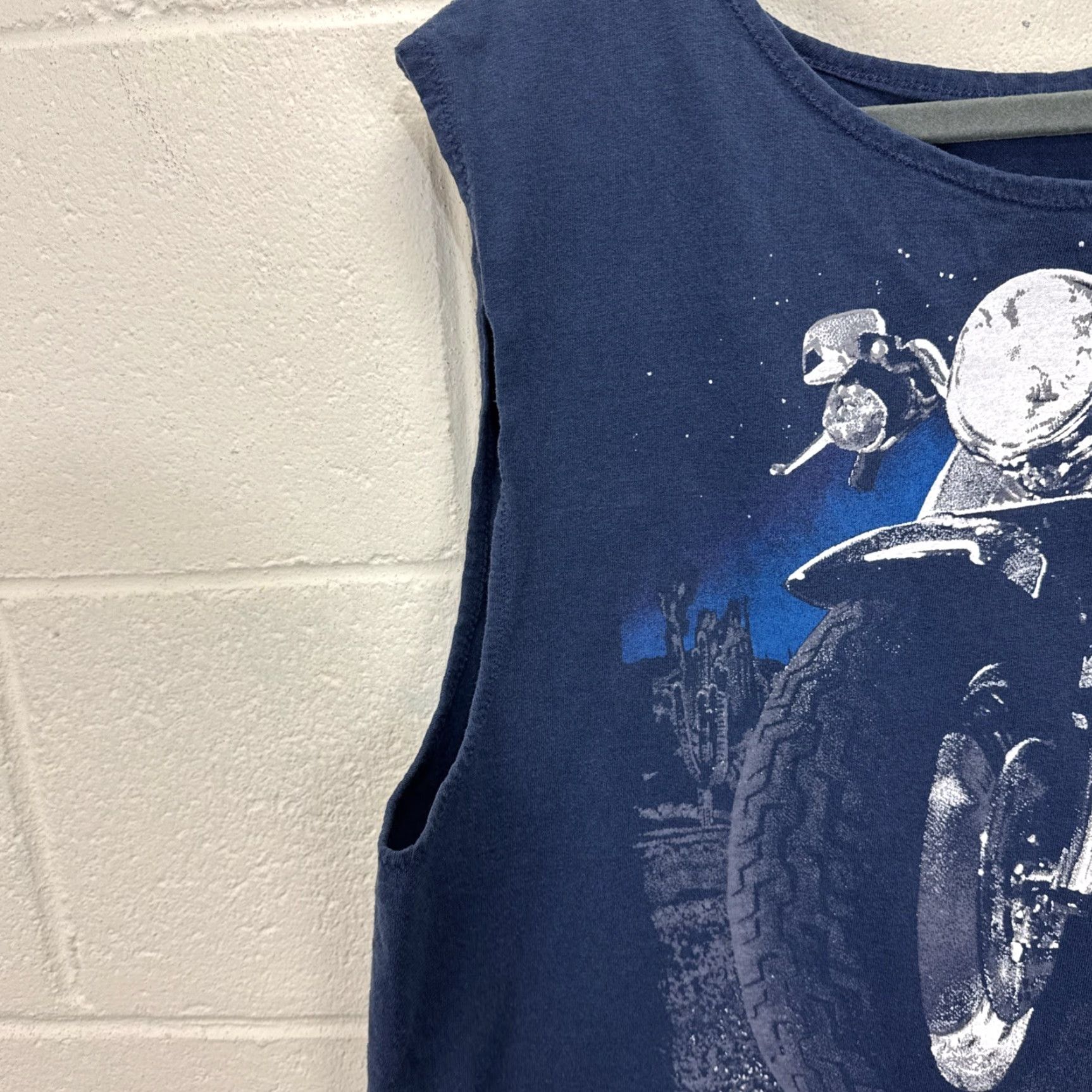 Harley Davidson VINTAGE Harley-Davidson Graphic Tank Top Blue Large 90s Biker Mens Size US L / EU 52-54 / 3 - 5 Thumbnail