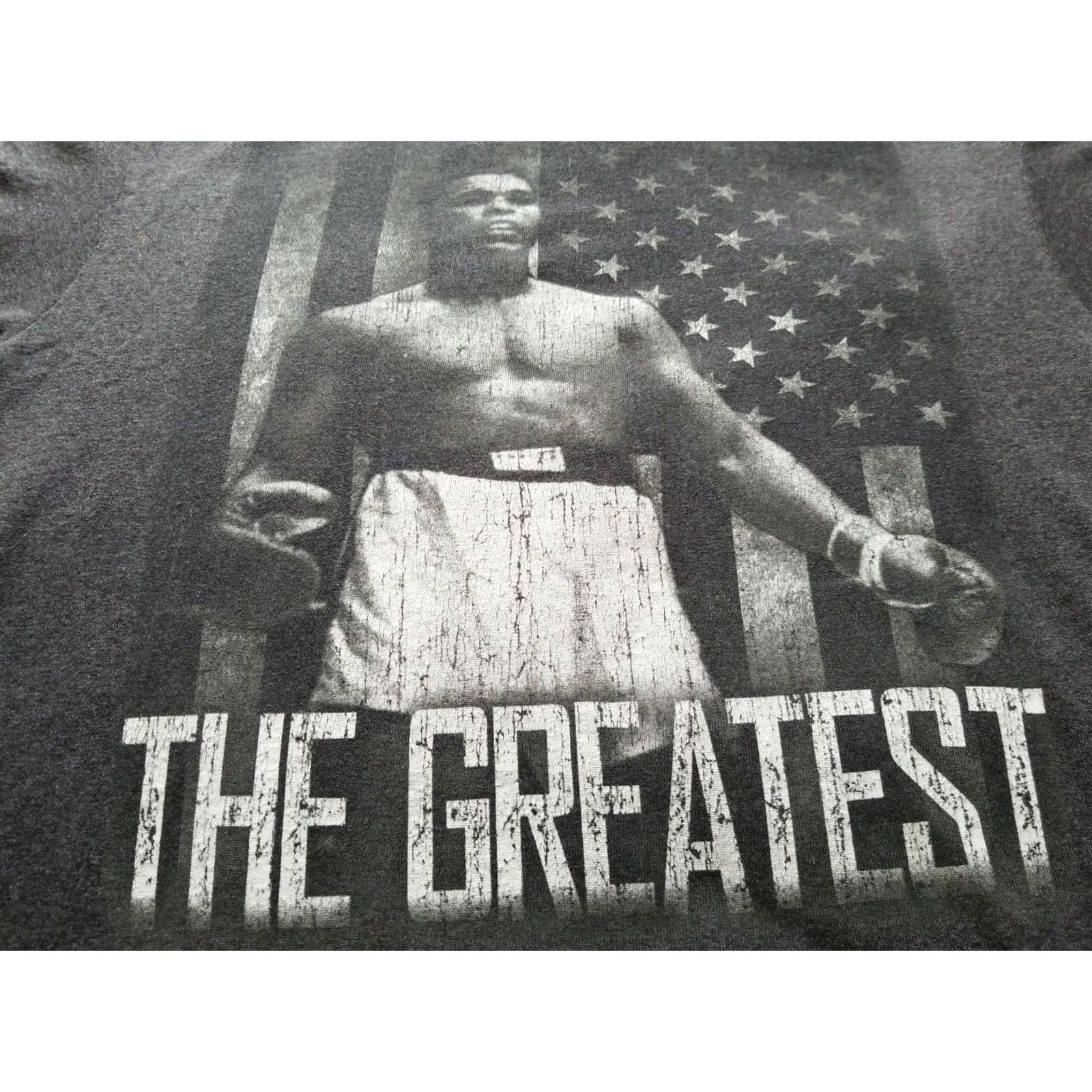 Vintage MUHAMMAD ALI Official Patriotic "The Greatest of All-Time" Gray T-Shirt L SZ Gray Shirt Mens Graphic Tee - Size US L / EU 52-54 / 3 - 2 Thumbnail