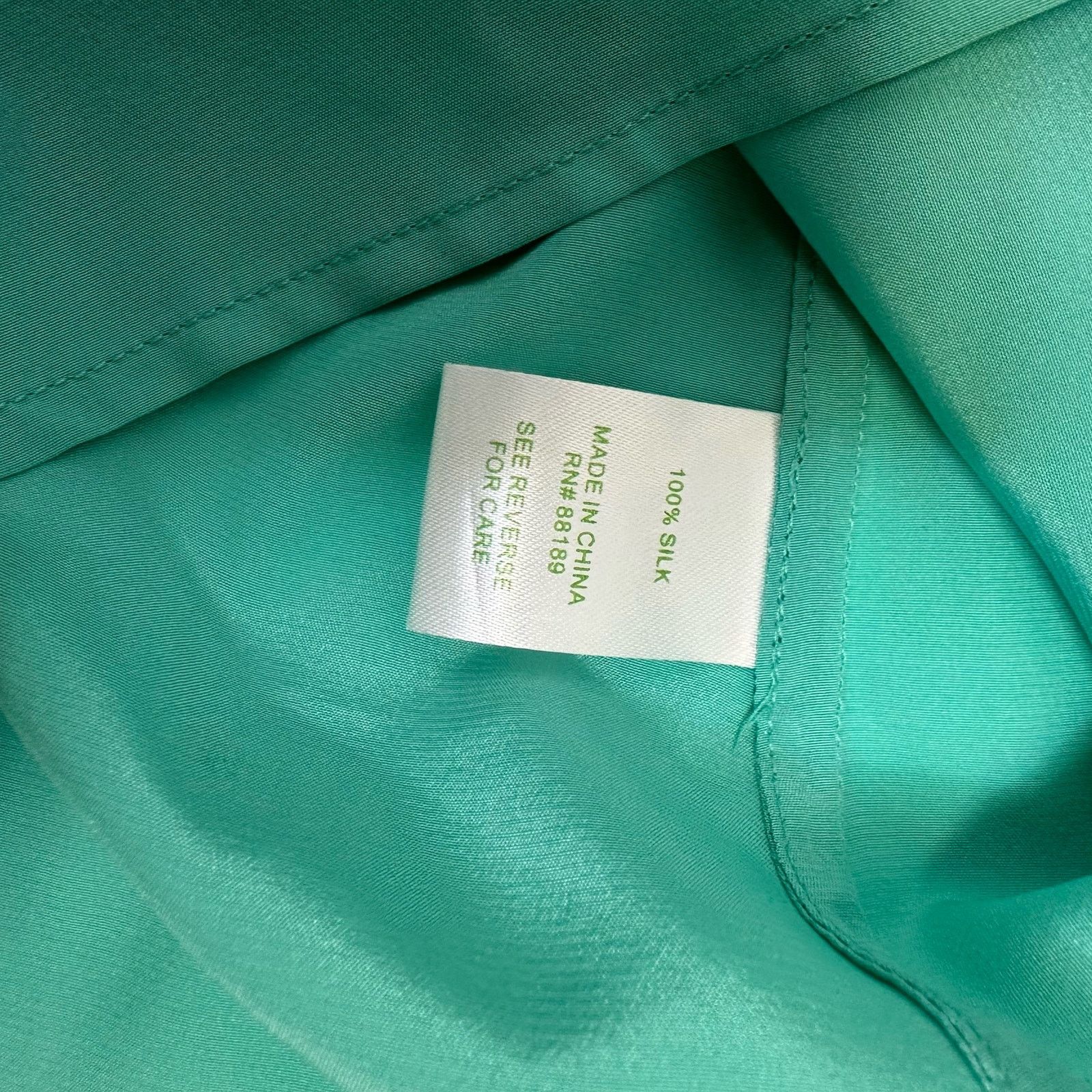 Lilly Pulitzer Lilly Pulitzer XS Teal Blouse 100% Silk with Buttons Size XS / US 0-2 / IT 36-38 - 6 Thumbnail