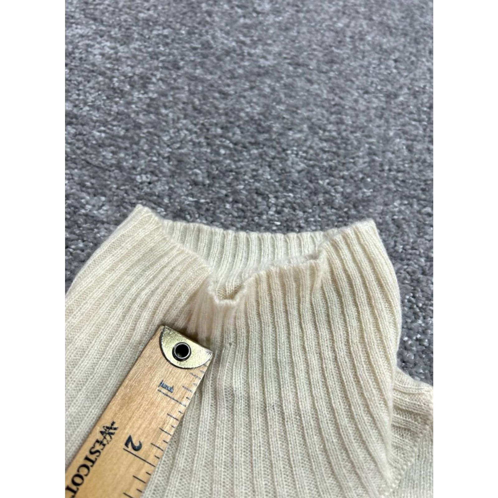 Vineyard Vines Vineyard Vines Cashmere Sweaters Womens Small Beige Stripes Cable Knit Mock Neck Pullover Casual Winter, Spring, Fall Modern Size S / US 4 / IT 40 - 6 Thumbnail
