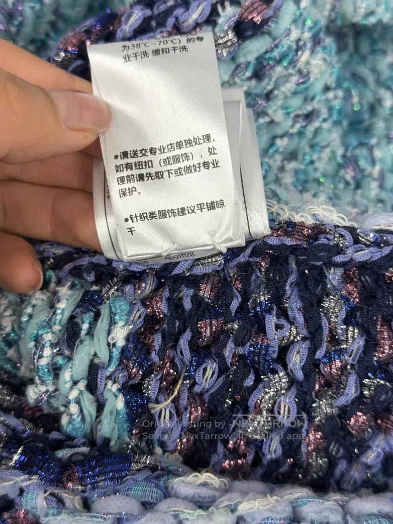Chanel Chanel 23P blue thick line silhouette knitted cardigan coa Size XS / US 0-2 / IT 36-38 - 9 Thumbnail