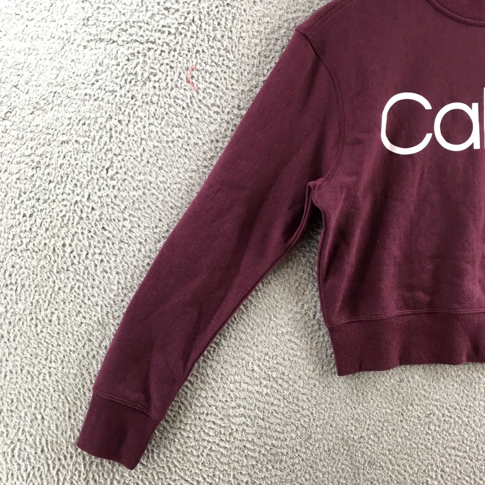 Calvin Klein Calvin Klein Sweatshirt Womens S Burgundy Cotton Blend Long Sleeve Crew Size S / US 4 / IT 40 - 5 Thumbnail