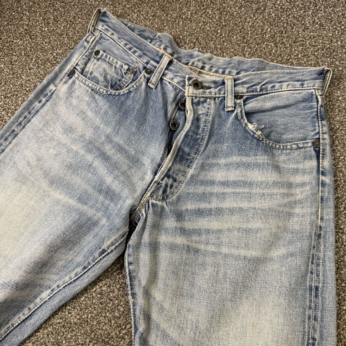 Indigo Vintage80s Japanese Selvedge Made in Indigo Light Wash Denim Size US 32 / EU 48 - 3 Thumbnail
