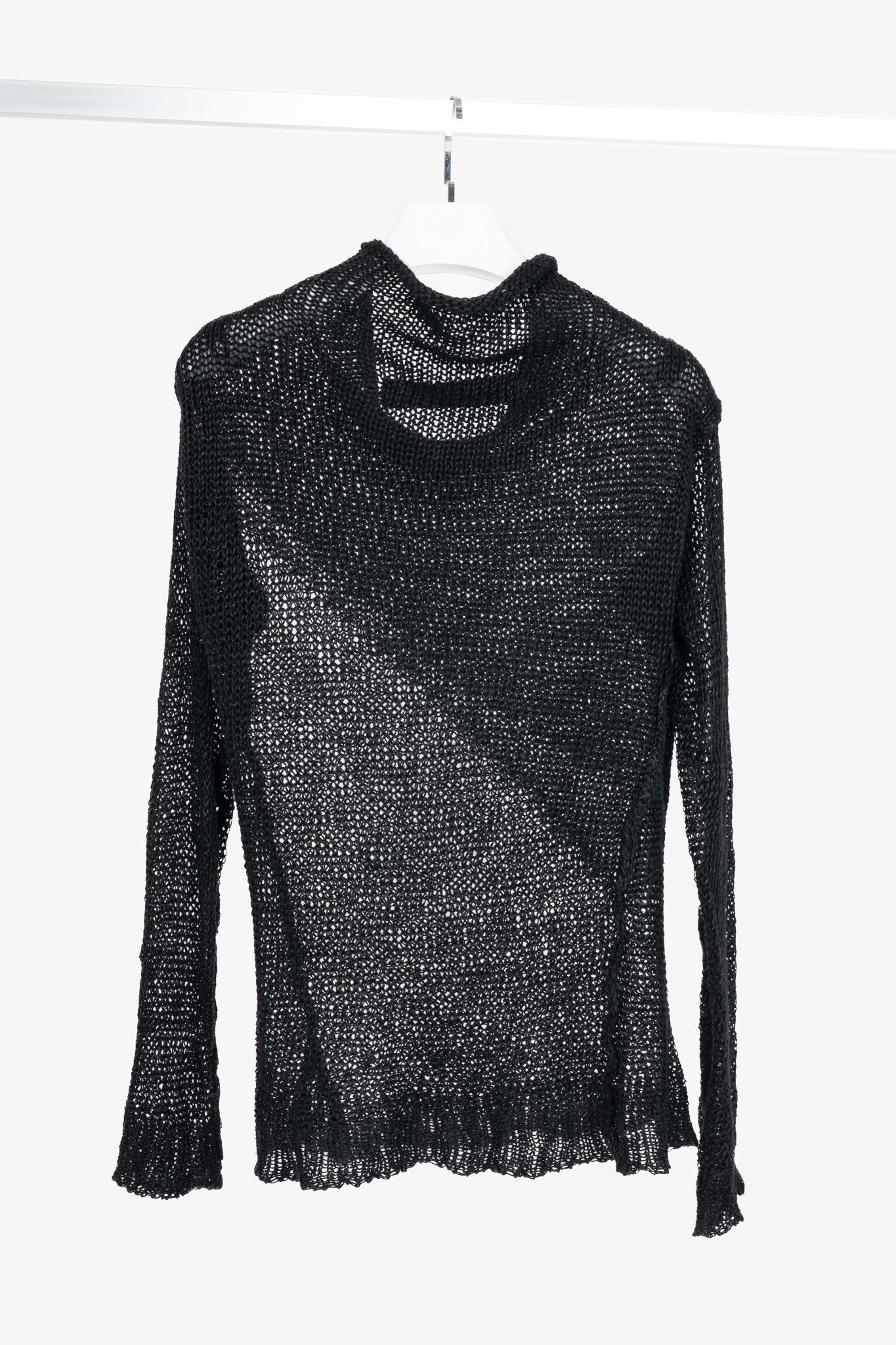 Isabel Benenato Isabel Benenato SS12 Black Linen Cowl Sweater Size M / US 6-8 / IT 42-44 - 2 Thumbnail