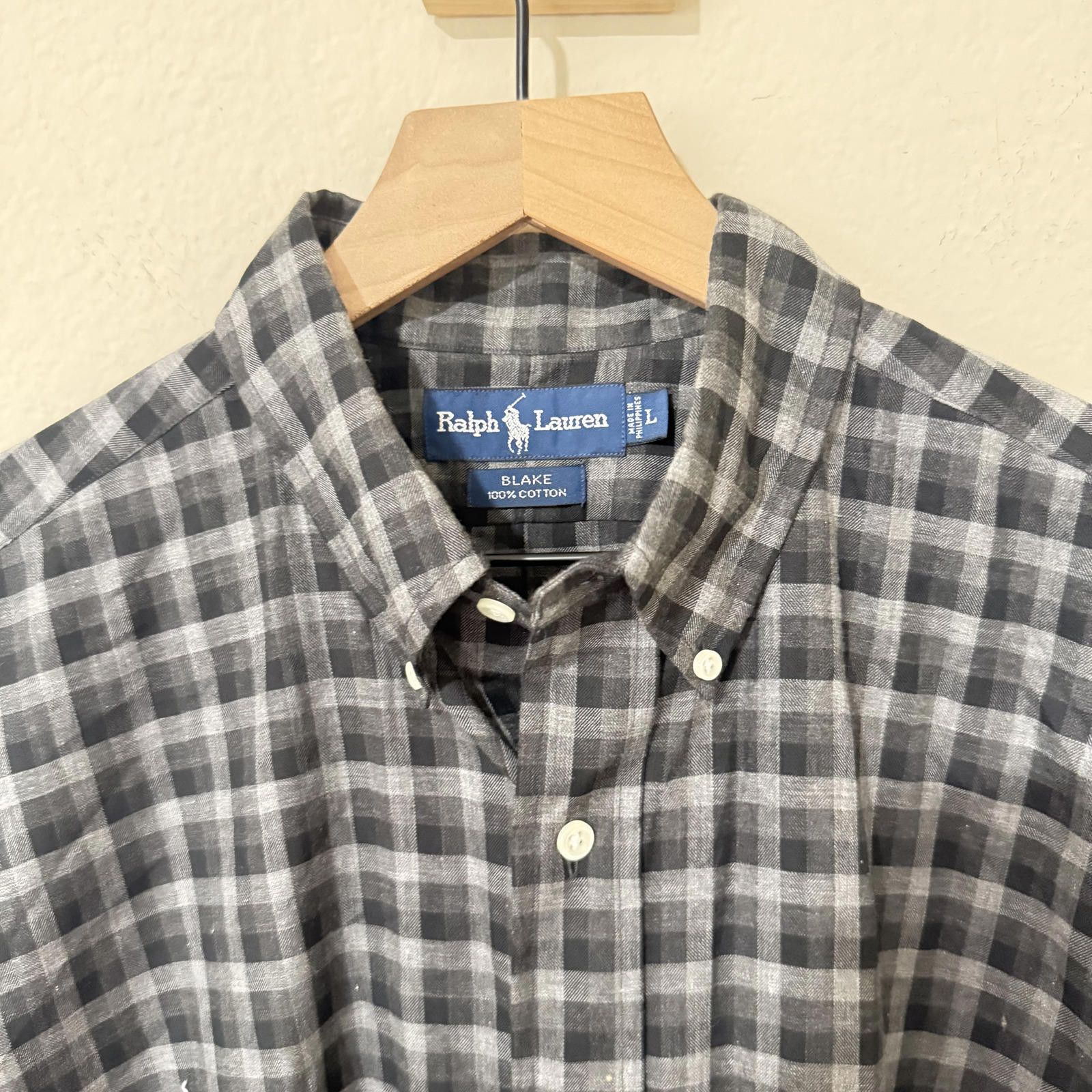 Polo Ralph Lauren Ralph Lauren Shirt Men's L Grey Blake Cotton Button Down Size US L / EU 52-54 / 3 - 2 Thumbnail