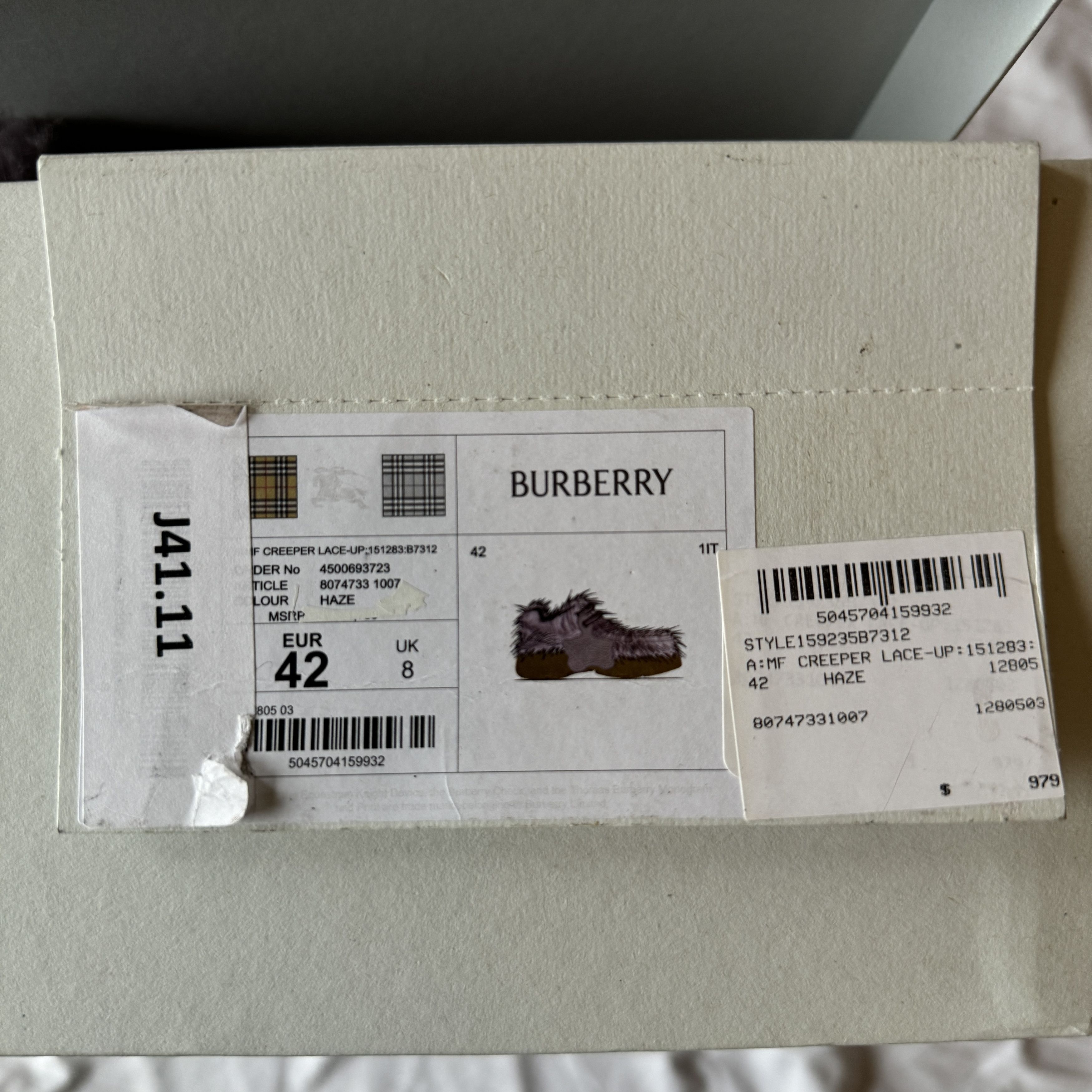 Burberry shearling Lamb fur Creeper shoes Size US 9 / EU 42 - 3 Thumbnail