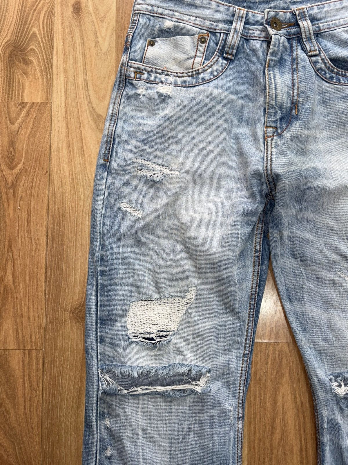 BUCKAROO VINTAGE Buckaroo Distressed Patchwork Flared Jeans | 32x27 Size US 32 / EU 48 - 4 Thumbnail