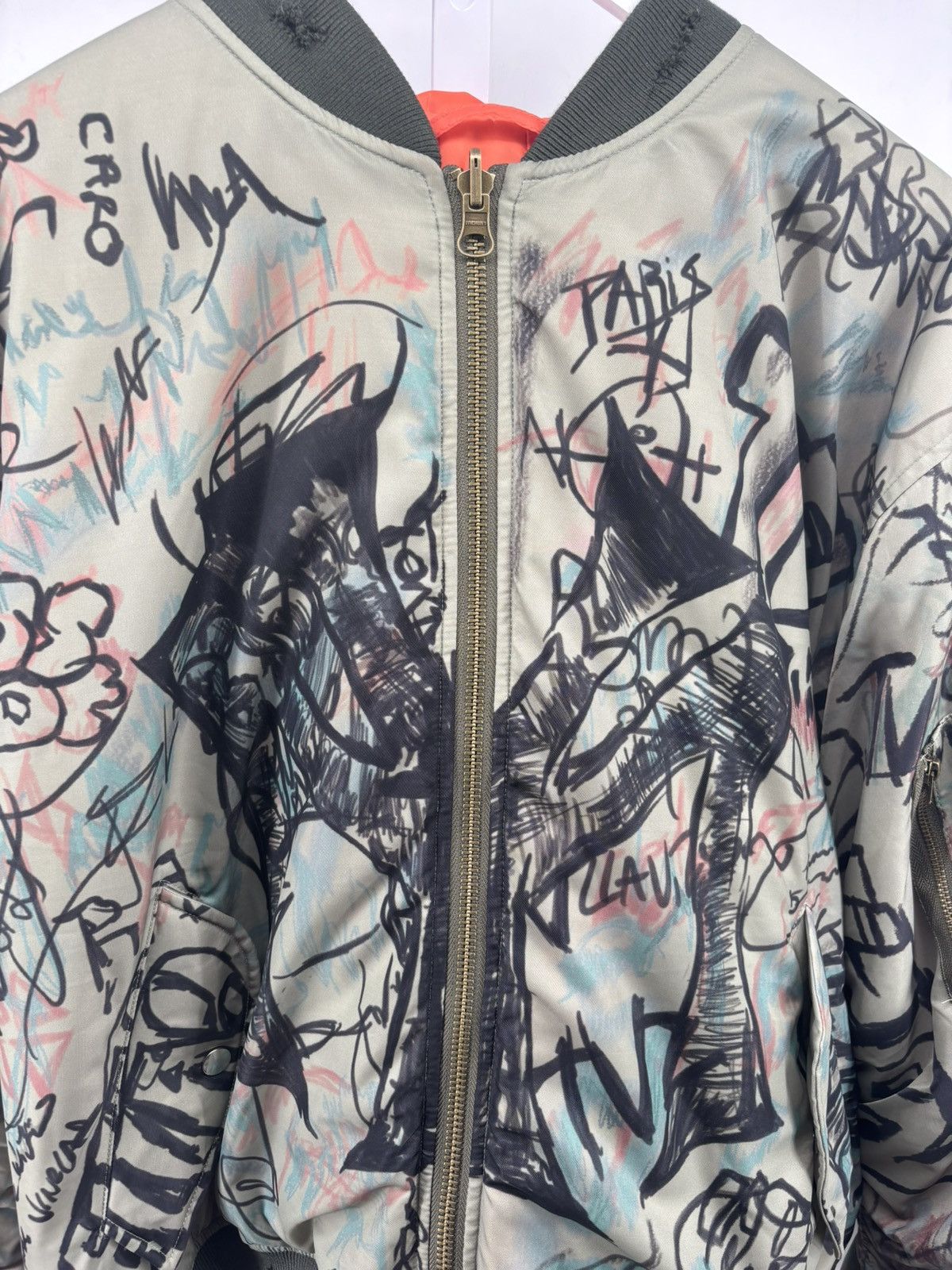 Mowalola Mowalola Graffiti Bomber Army Green | Grailed
